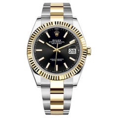 Ungetragene Rolex Datejust 41 Schwarz Oyster Reference# 126333, Komplettset, 2025