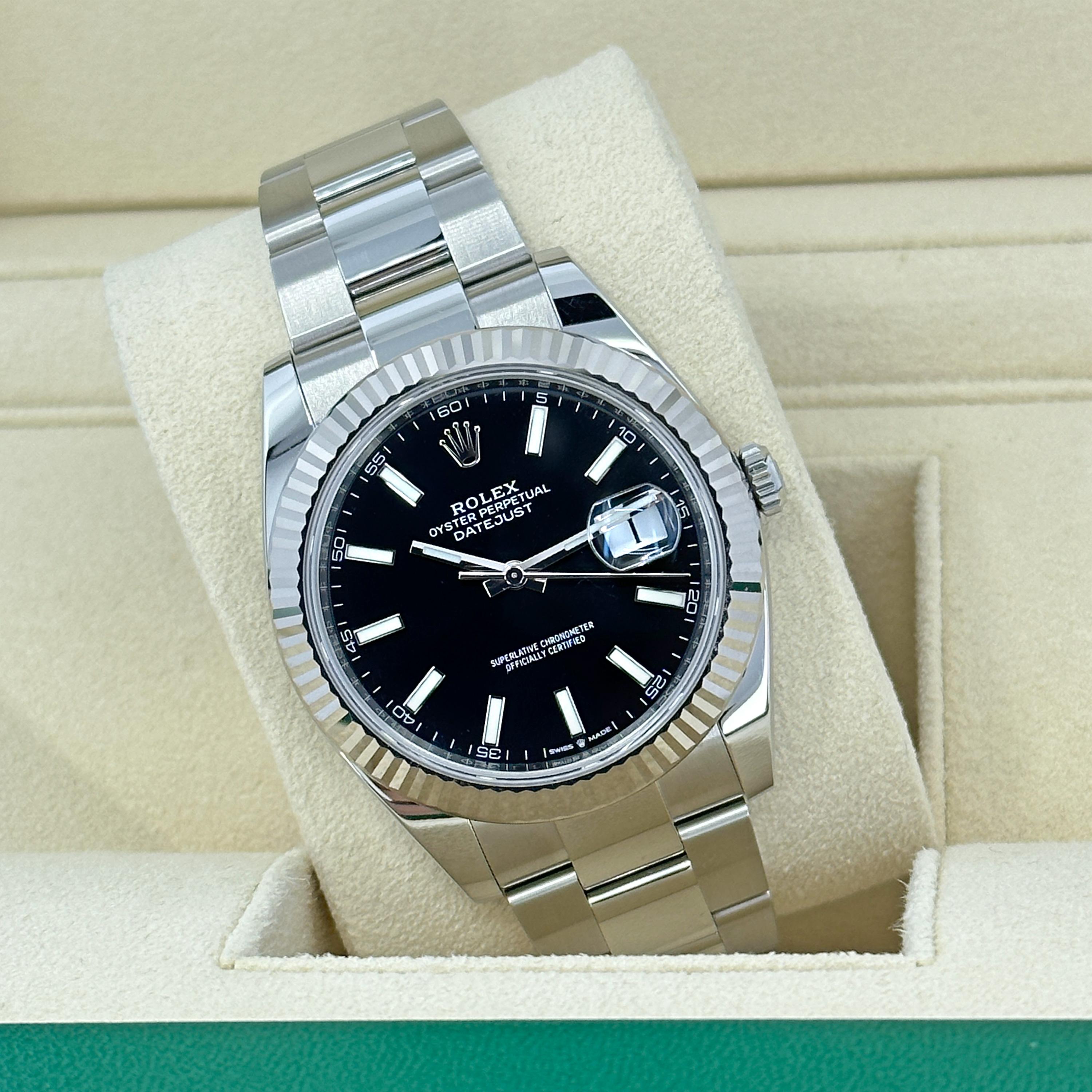 Unworn Rolex Datejust 41 Black Oyster Reference# 126334, Complete set, 2025 For Sale 6