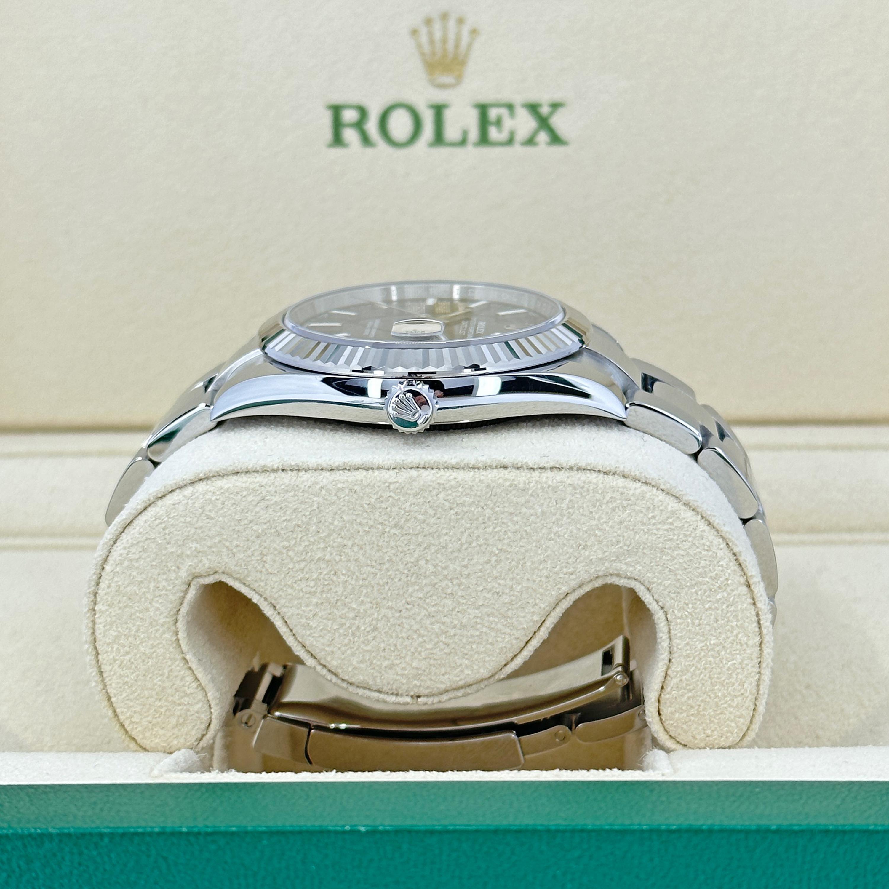 Unworn Rolex Datejust 41 Black Oyster Reference# 126334, Complete set, 2025 For Sale 2