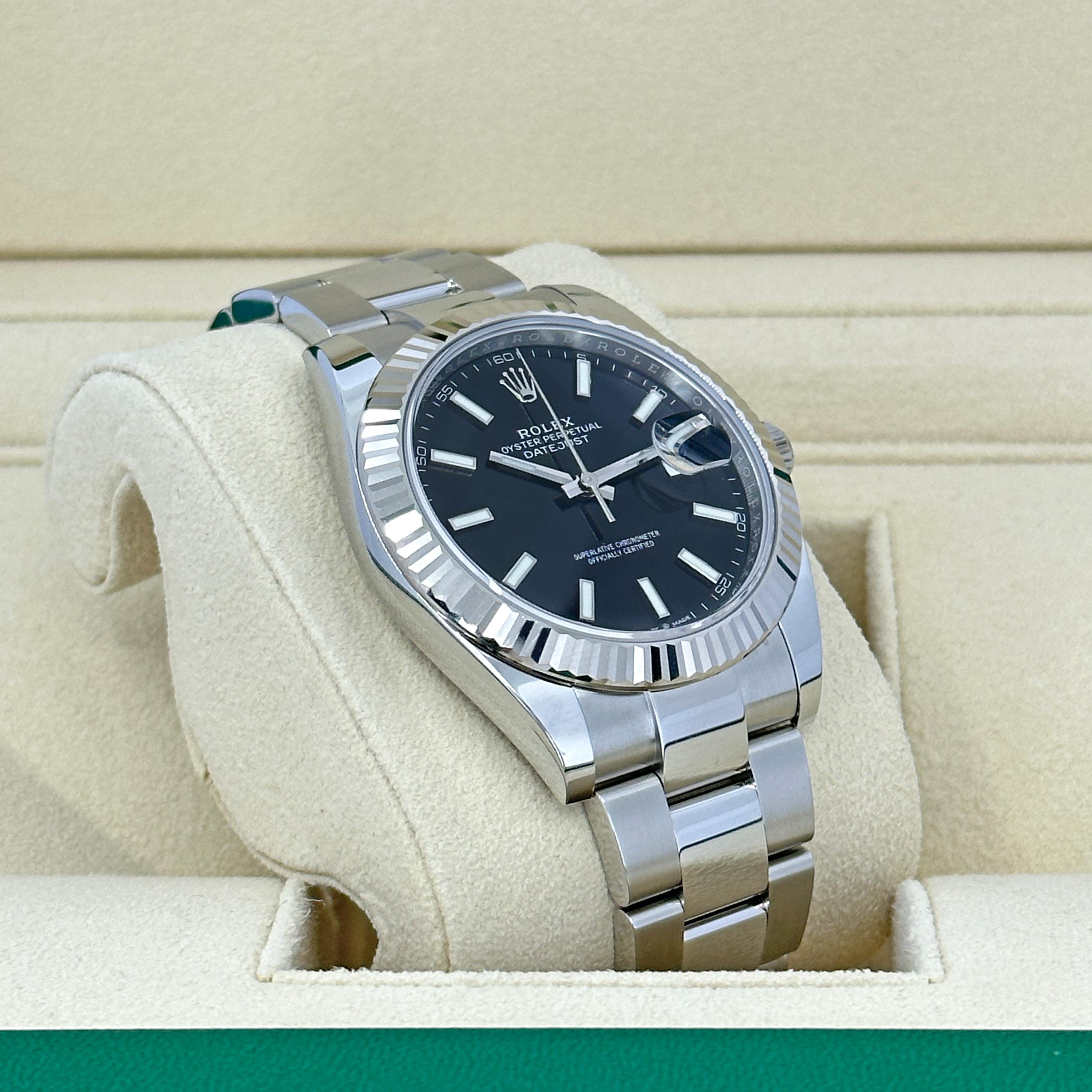 Unworn Rolex Datejust 41 Black Oyster Reference# 126334, Complete set, 2025 For Sale 5