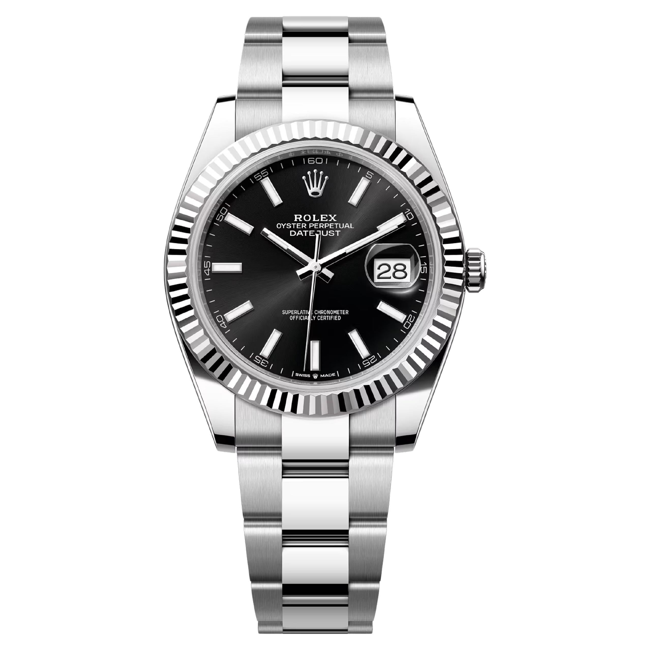 Unworn Rolex Datejust 41 Black Oyster Reference# 126334, Complete set, 2025 For Sale