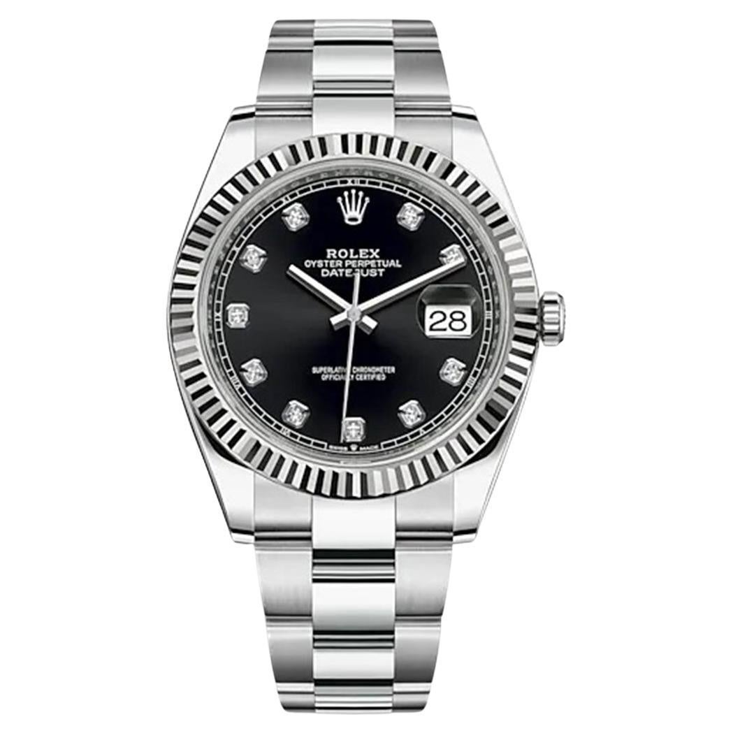 Ungetragene Rolex Datejust 41 Schwarz Oyster Reference# 126334, Komplettset, 2025