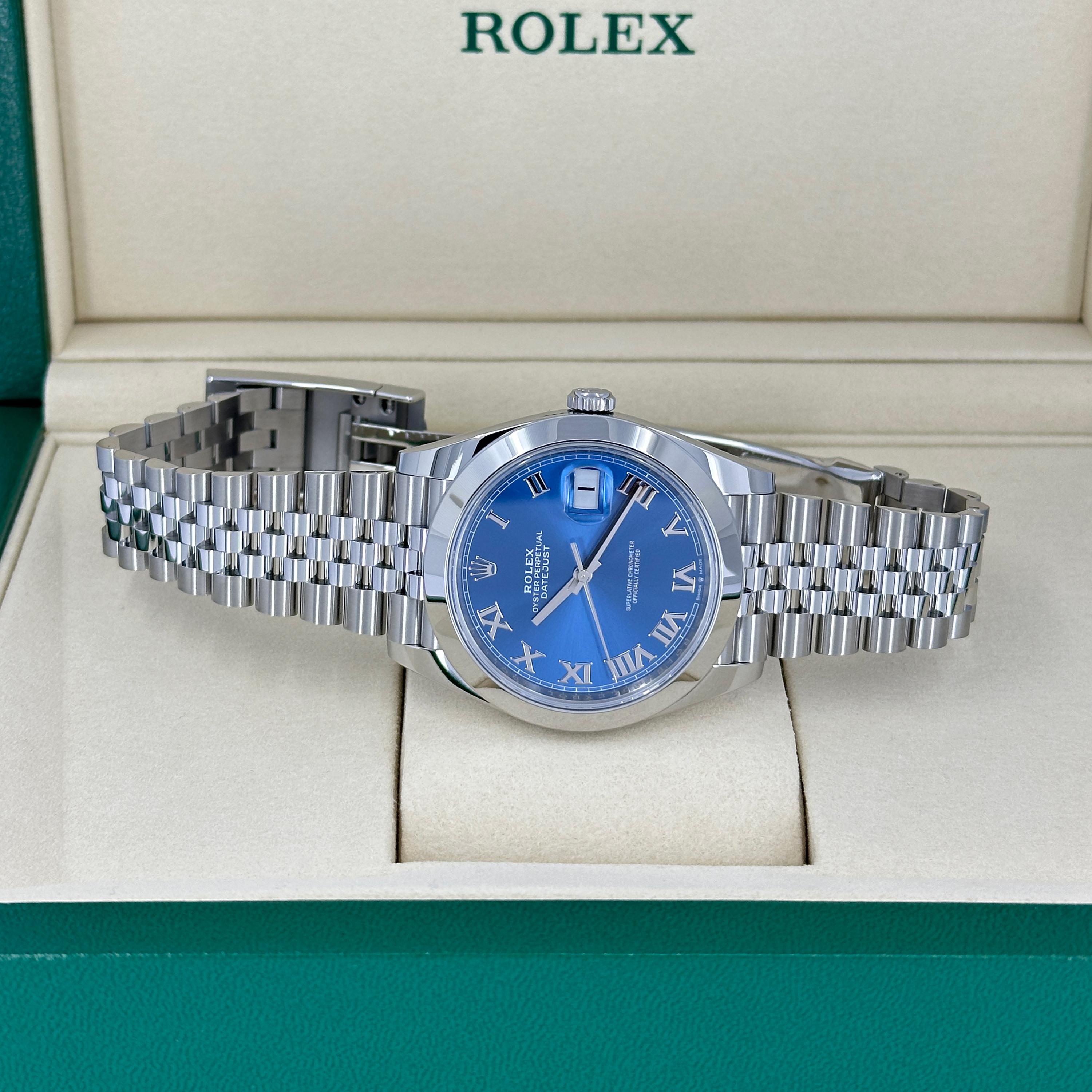 Ungetragene Rolex Datejust 41 Blue Jubilee Reference# 126300, Komplettset, 2025 im Angebot 6