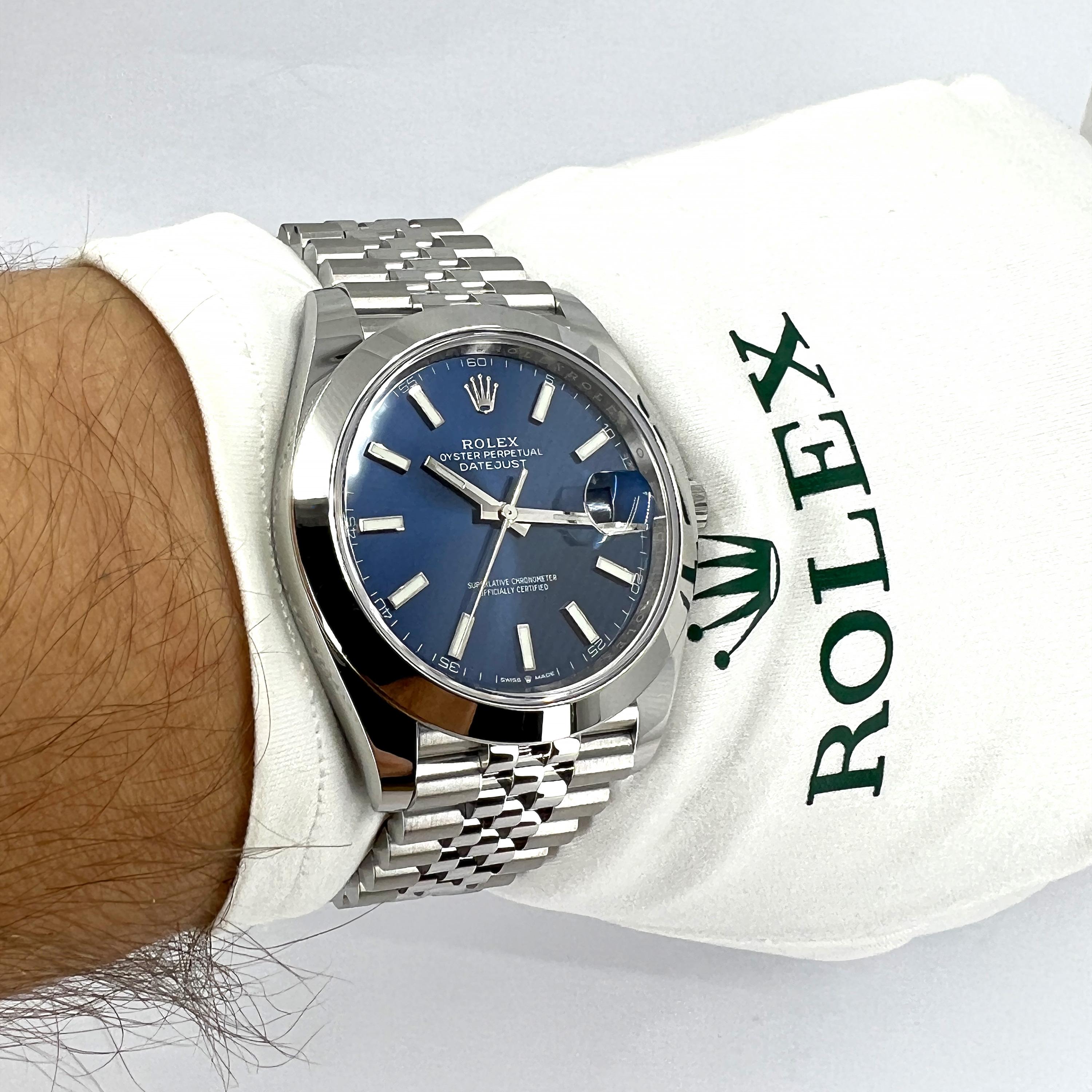 Rolex Datejust 41 Blue Jubilee Riferimento n. 126300, Set completo, 2025 in vendita 7