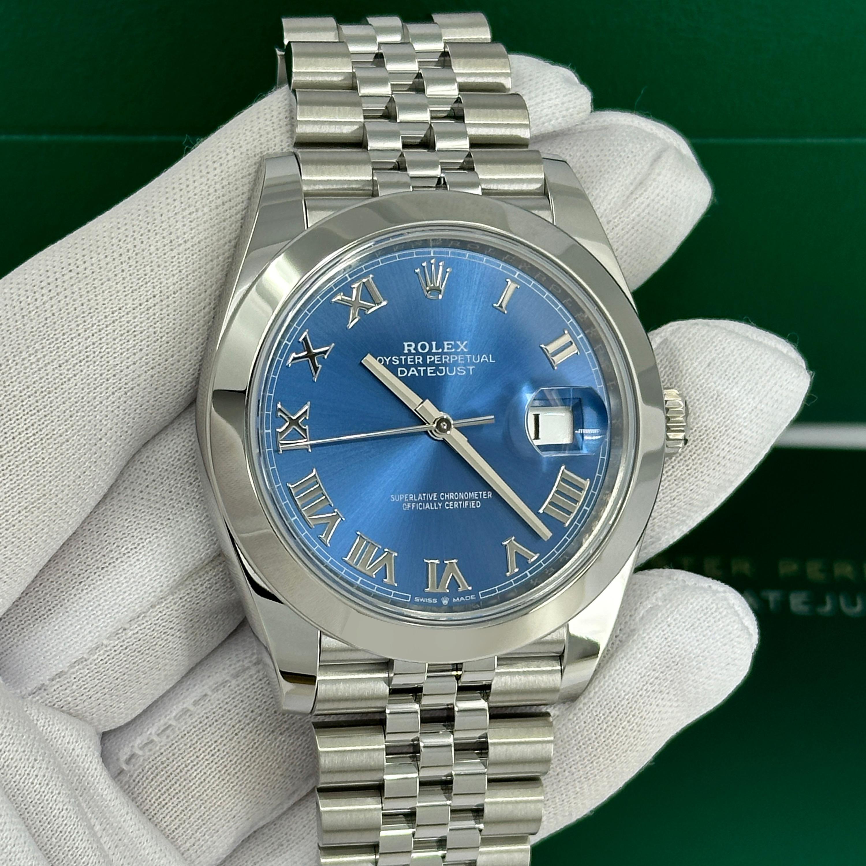 Ungetragene Rolex Datejust 41 Blue Jubilee Reference# 126300, Komplettset, 2025 im Angebot 7