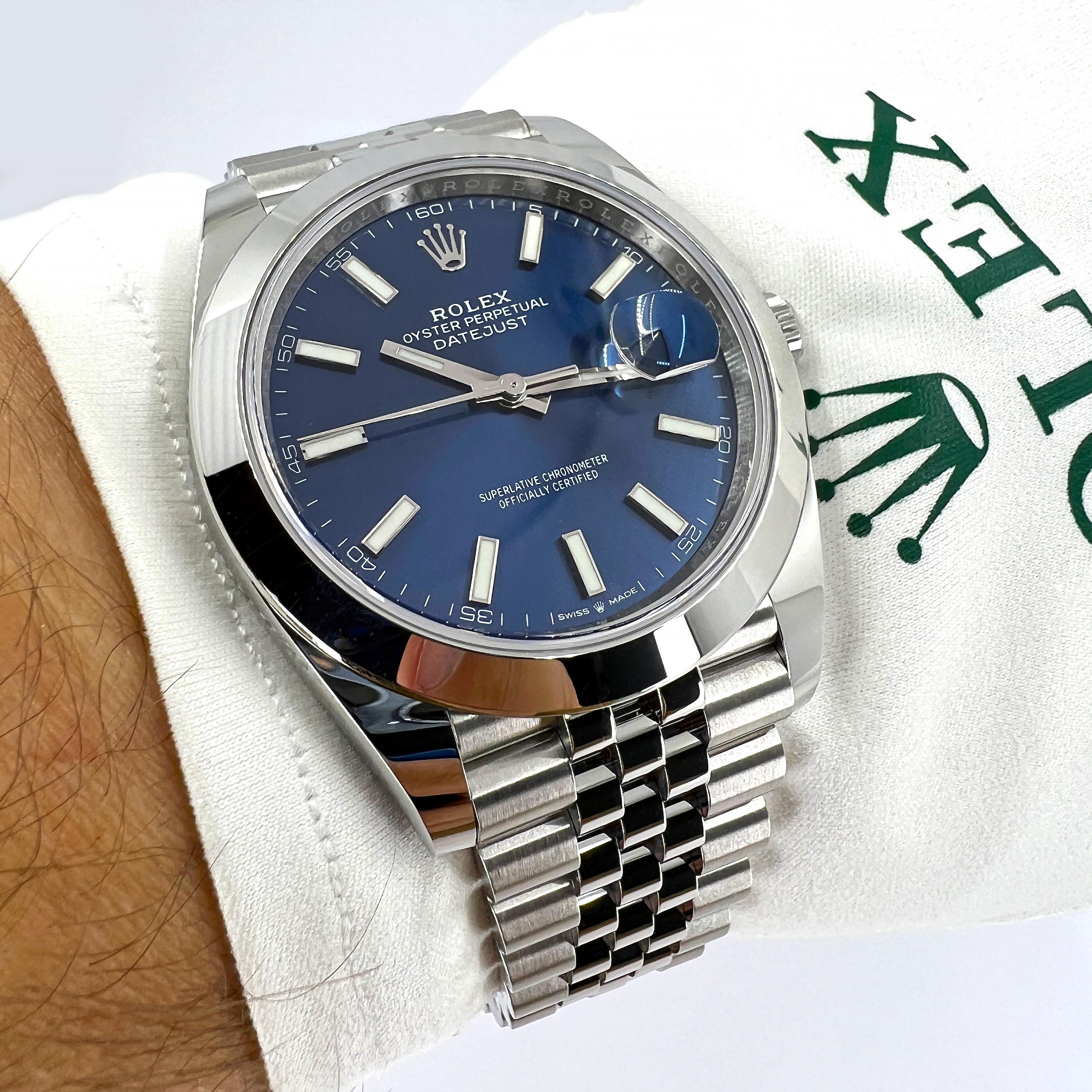 Rolex Datejust 41 Blue Jubilee Riferimento n. 126300, Set completo, 2025 in vendita 10