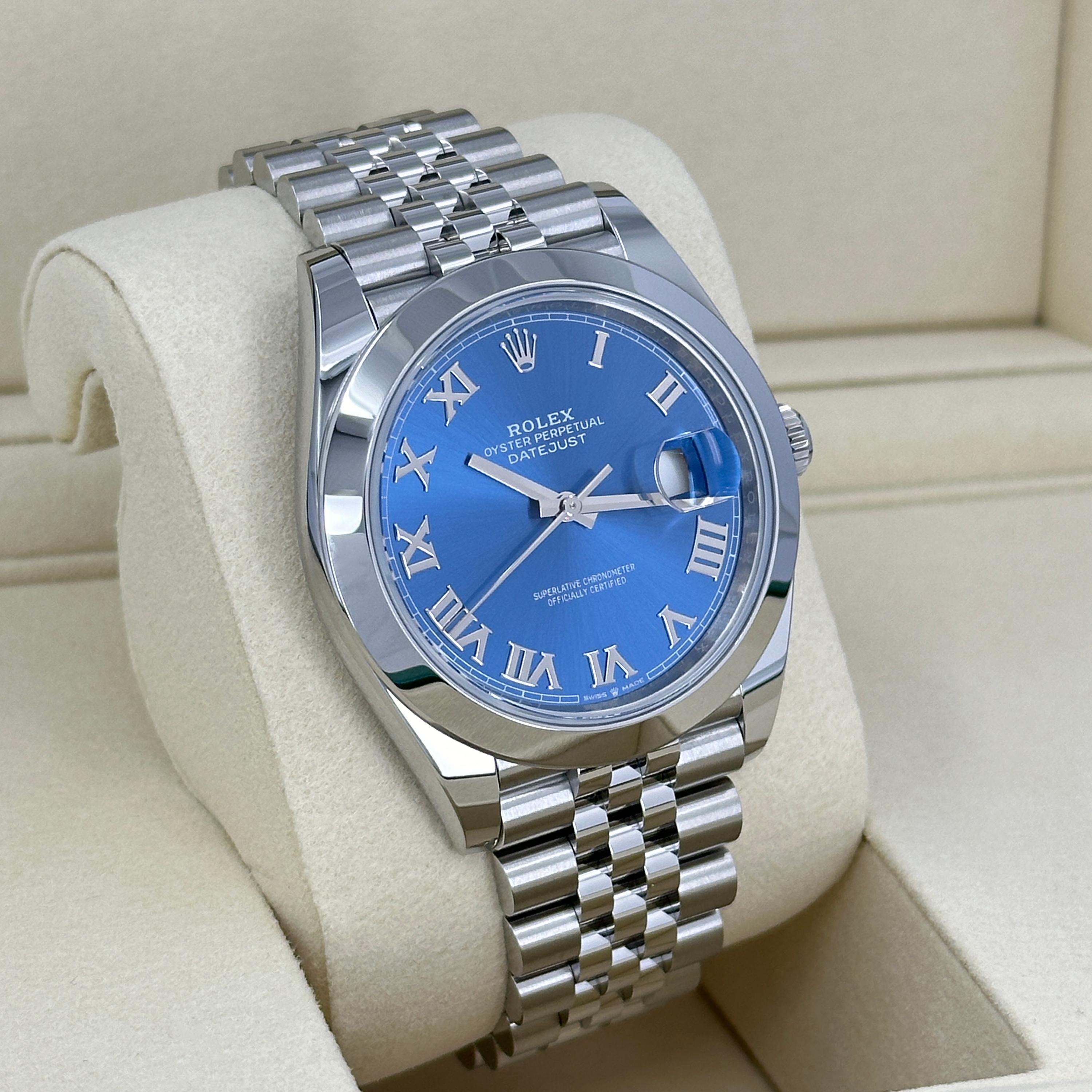 Ungetragene Rolex Datejust 41 Blue Jubilee Reference# 126300, Komplettset, 2025 im Angebot 4
