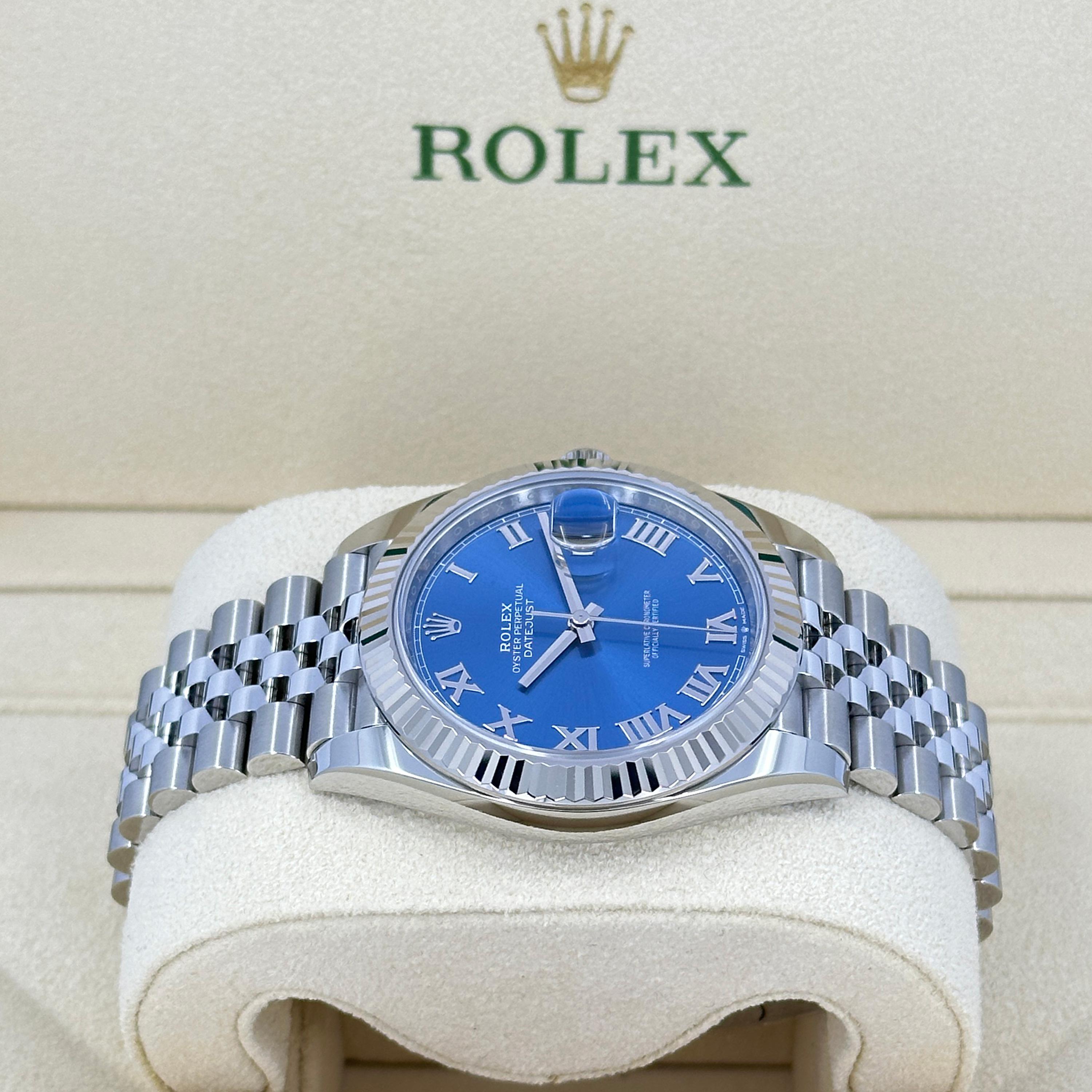Ungetragene Rolex Datejust 41 Blue Jubilee Reference# 126334, Komplettset, 2025 im Angebot 6