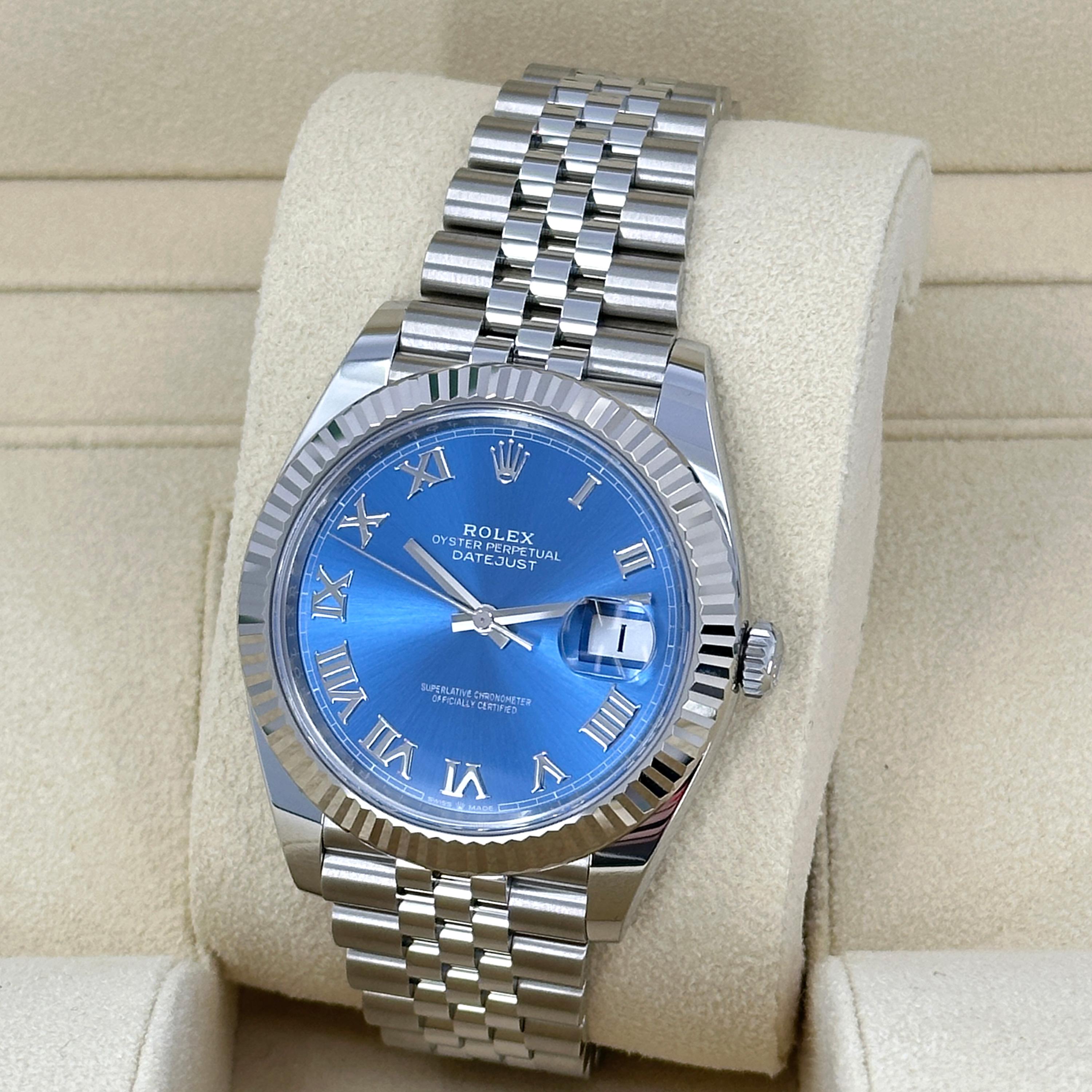 Ungetragene Rolex Datejust 41 Blue Jubilee Reference# 126334, Komplettset, 2025 im Angebot 7