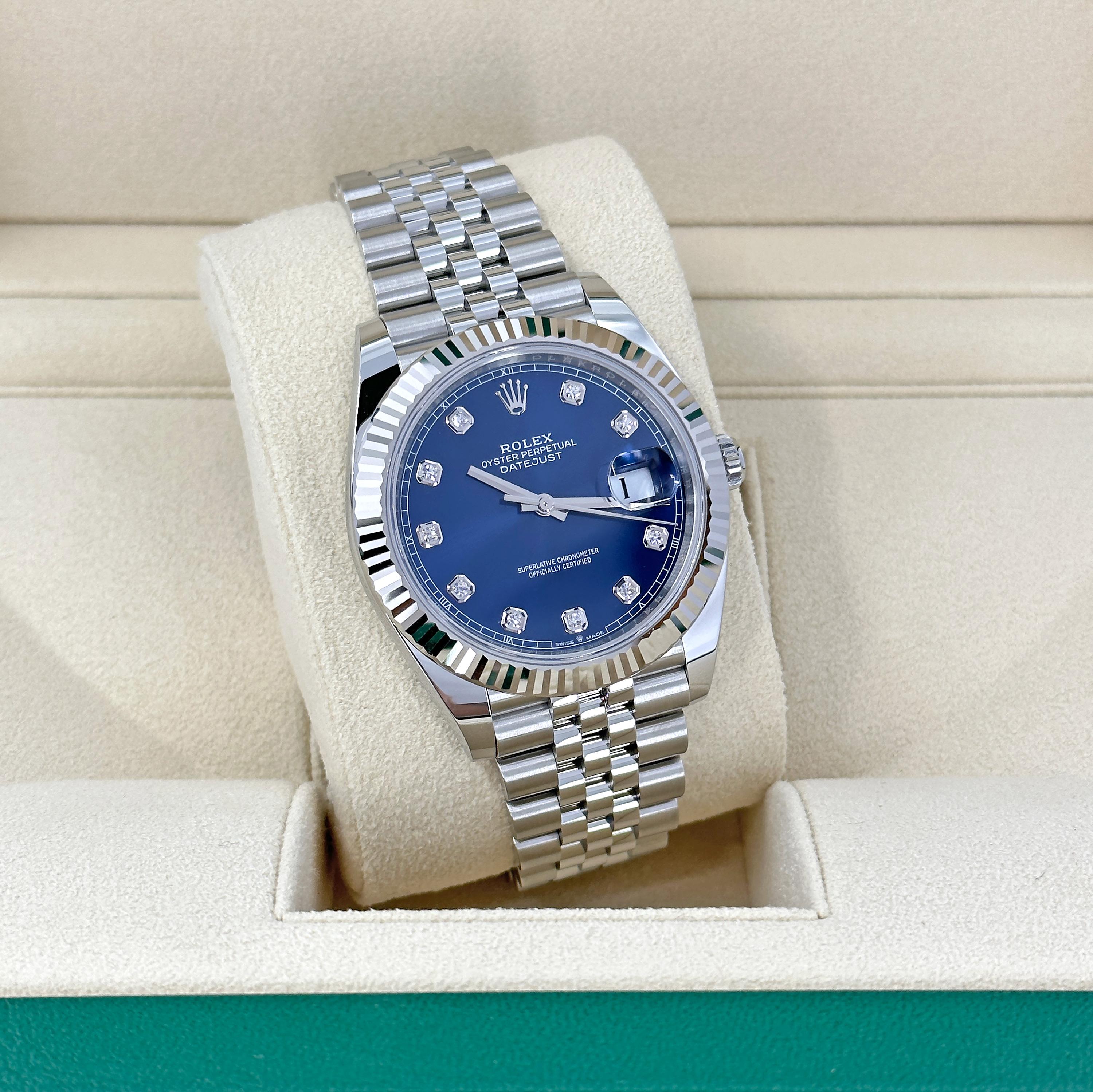 Ungetragene Rolex Datejust 41 Blue Jubilee Reference# 126334, Komplettset, 2025 im Angebot 7