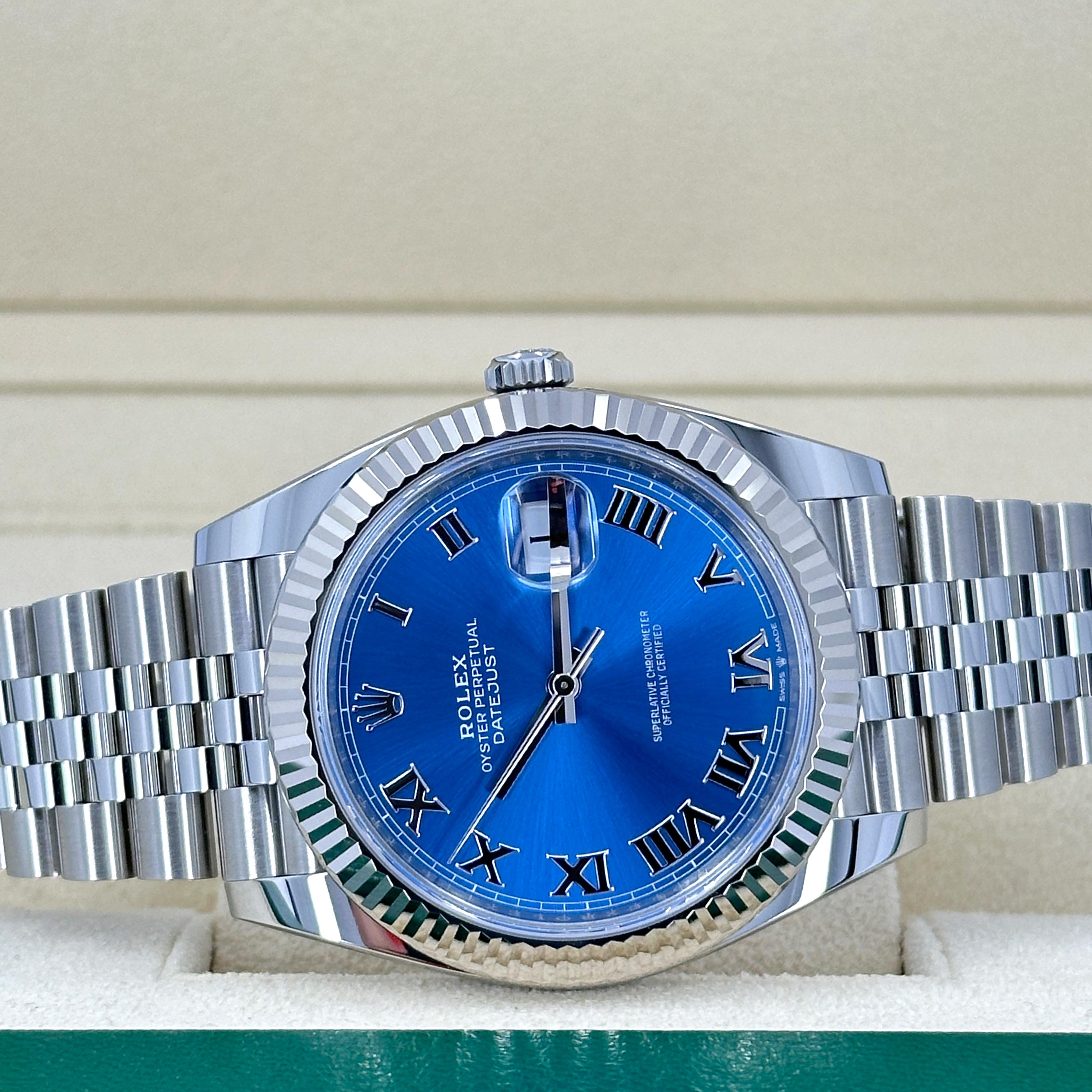 Ungetragene Rolex Datejust 41 Blue Jubilee Reference# 126334, Komplettset, 2025 im Angebot 8