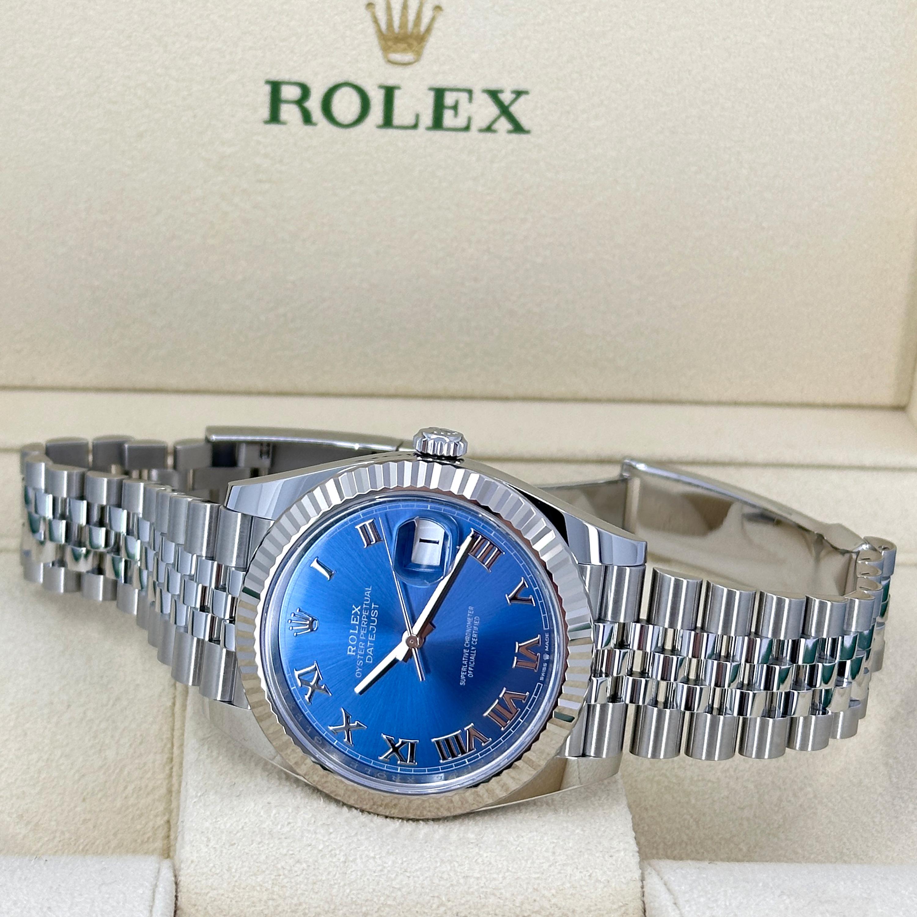 Ungetragene Rolex Datejust 41 Blue Jubilee Reference# 126334, Komplettset, 2025 im Angebot 10