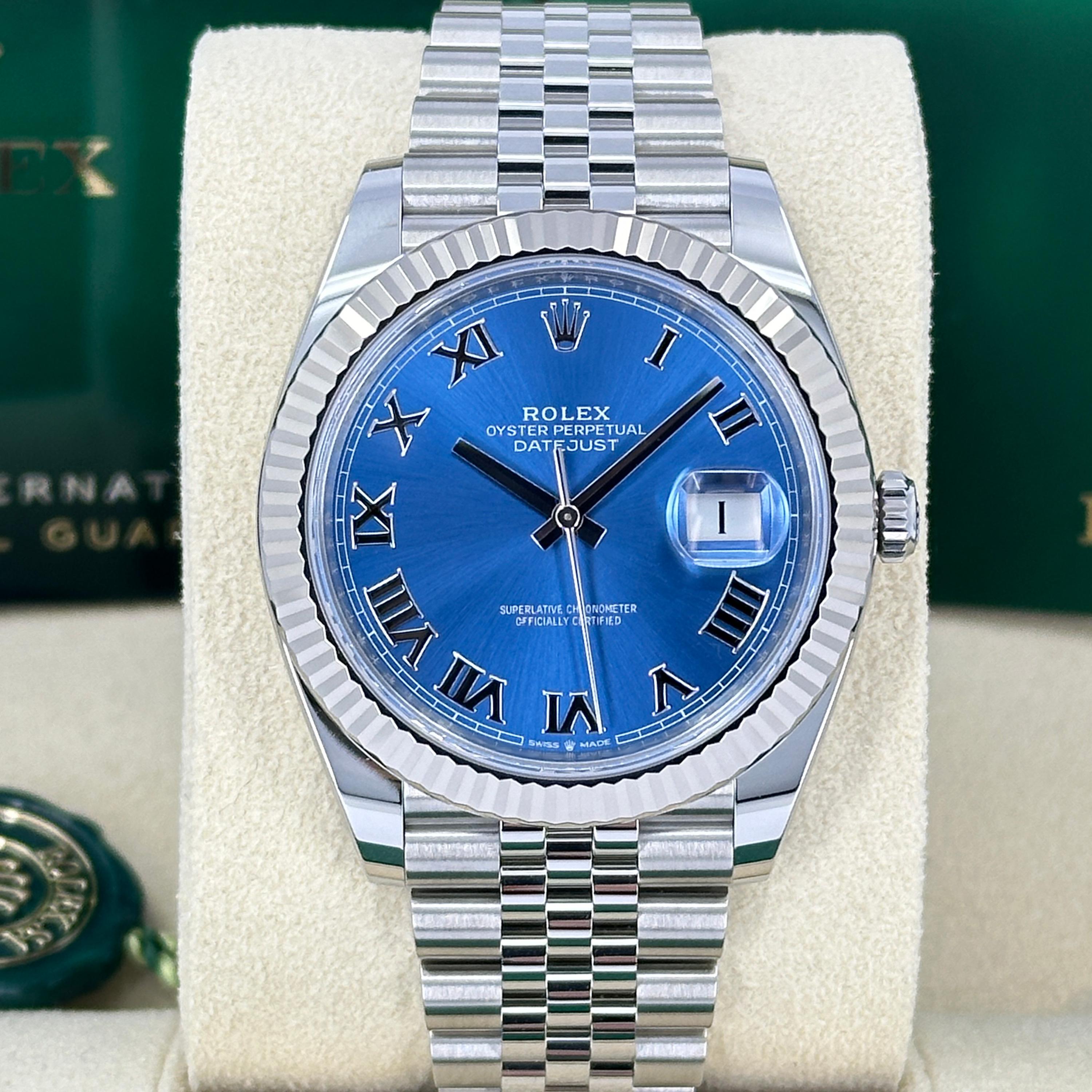 Rolex Datejust 41 Ref. 126334-0026 - Weißer Rolesor Elegance mit blauem Azzurro-Zifferblatt

Die Rolex Datejust 41 Ref. 126334-0026 ist eine raffinierte Mischung aus zeitlosem Design und moderner Anziehungskraft, mit einem unverwechselbaren