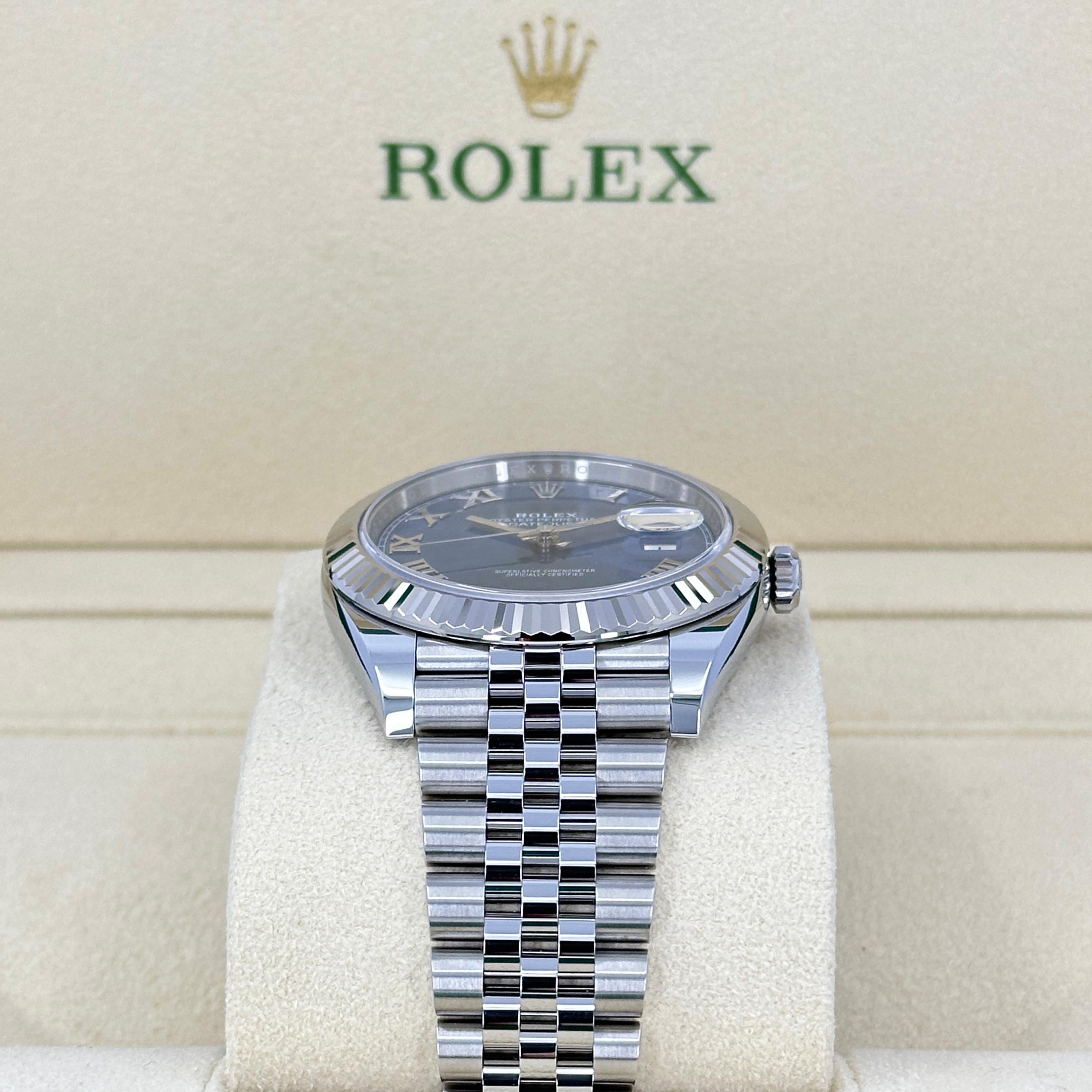 Ungetragene Rolex Datejust 41 Blue Jubilee Reference# 126334, Komplettset, 2025 im Angebot 1
