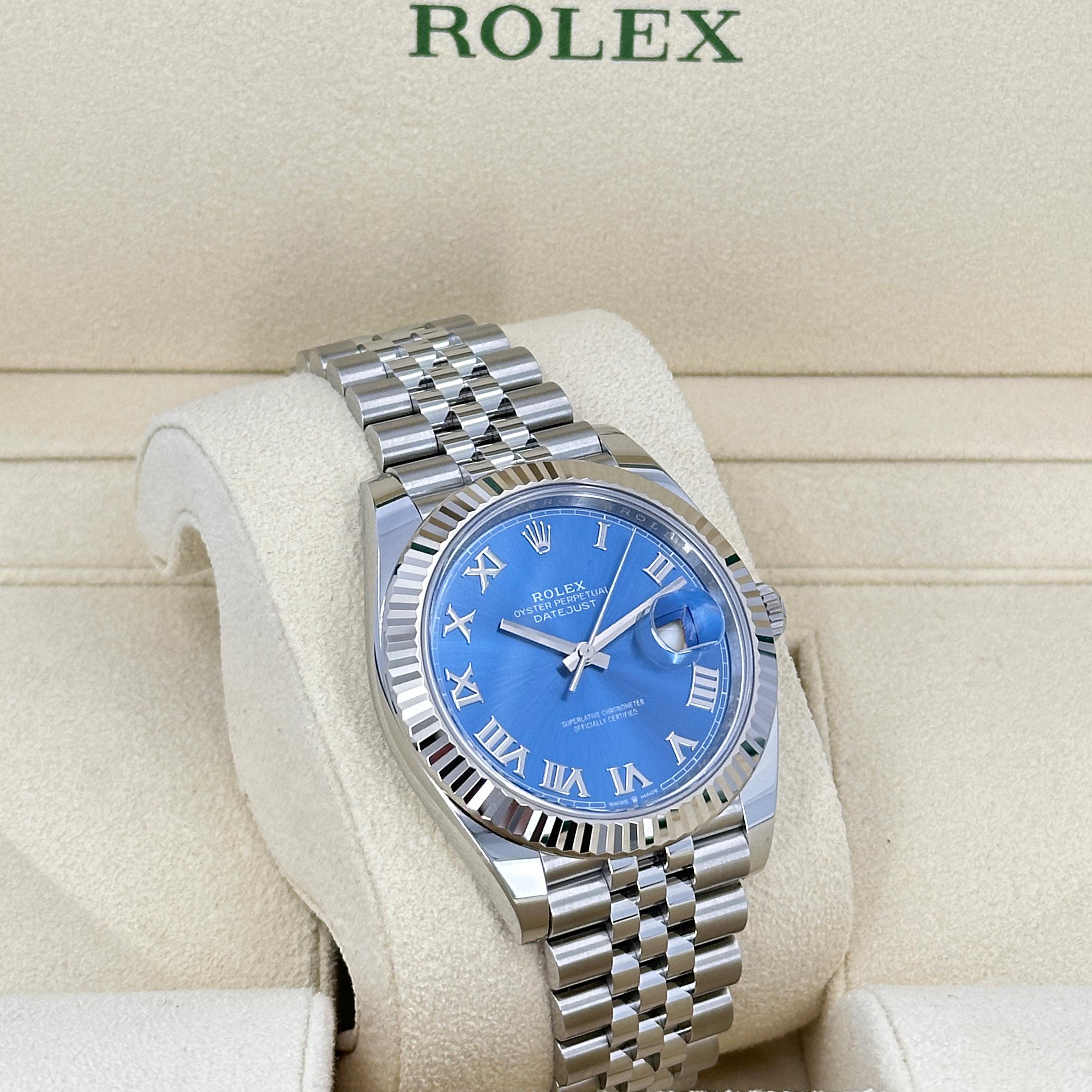 Ungetragene Rolex Datejust 41 Blue Jubilee Reference# 126334, Komplettset, 2025 im Angebot 4
