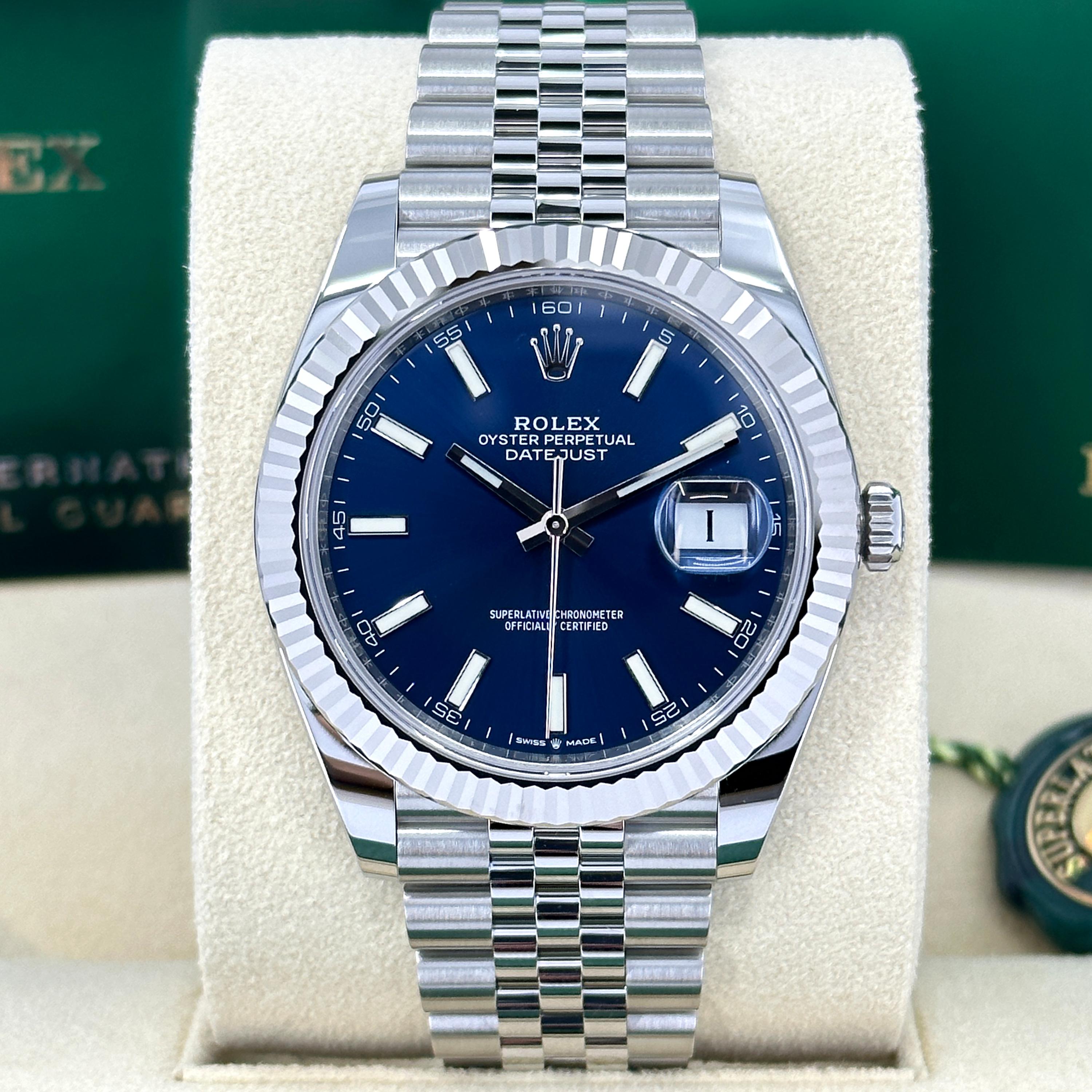 Ungetragene Rolex Datejust 41 Blue Jubilee Reference# 126334, Komplettset, 2025 im Angebot 4