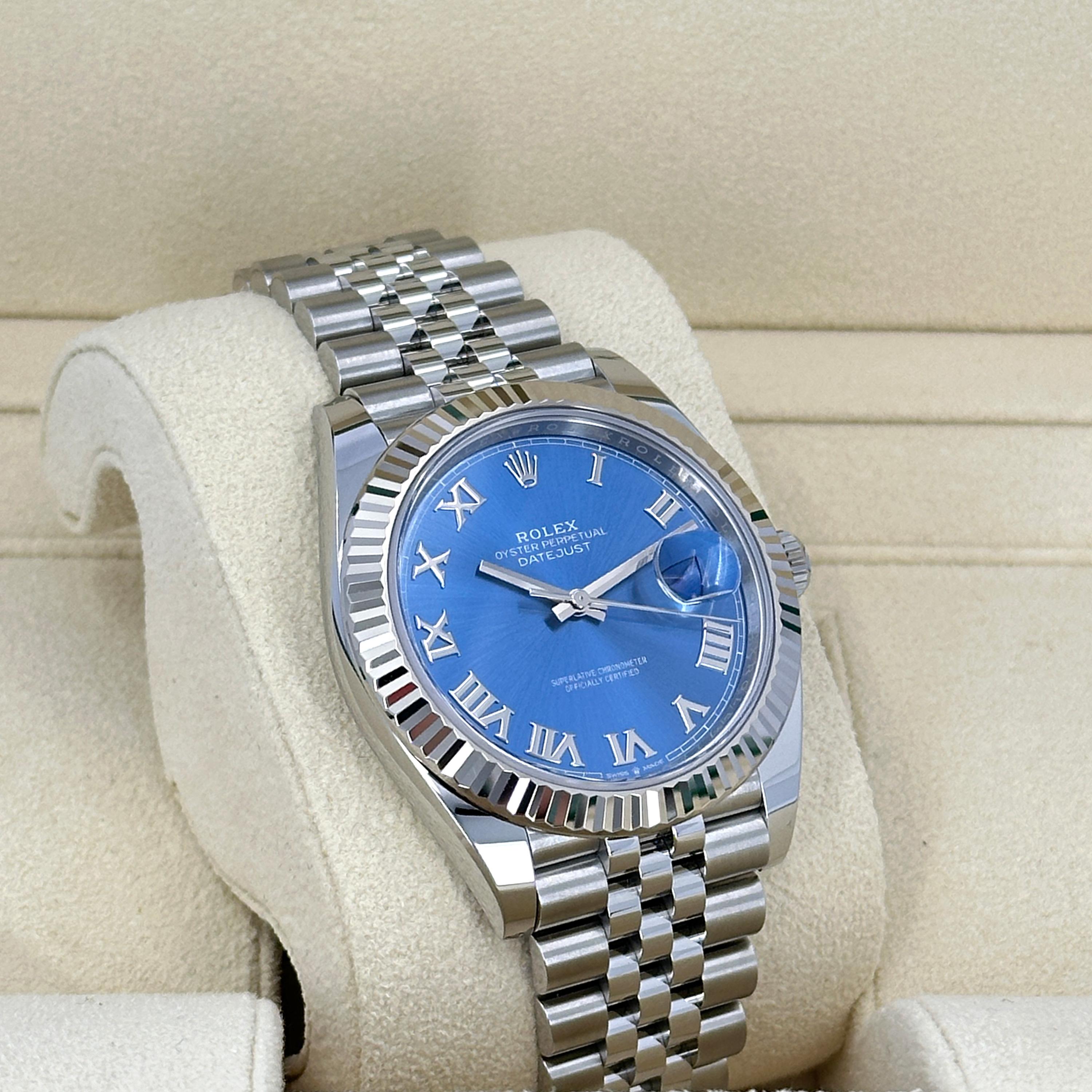 Ungetragene Rolex Datejust 41 Blue Jubilee Reference# 126334, Komplettset, 2025 im Angebot 5
