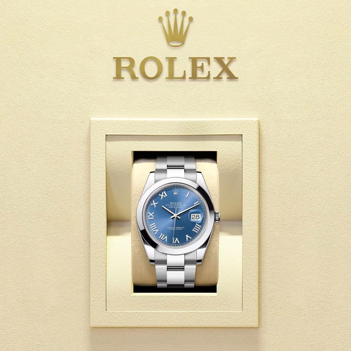 Ungetragene Rolex Datejust 41 Blau Oyster Reference# 126300, Komplettset, 2025 im Angebot 1