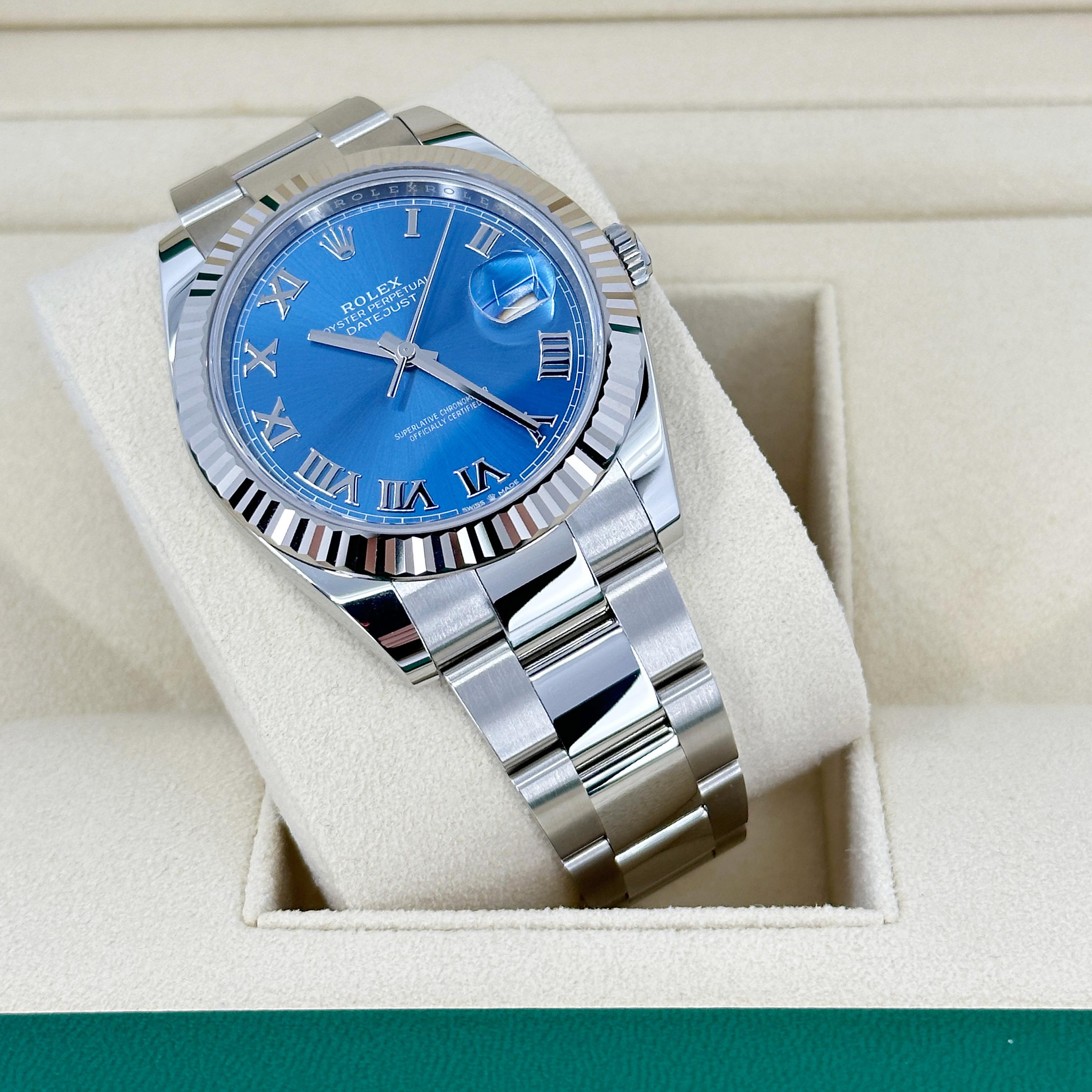 Rolex Datejust 41 Blue Oyster Riferimento n. 126334, Set completo, 2025 in vendita 7