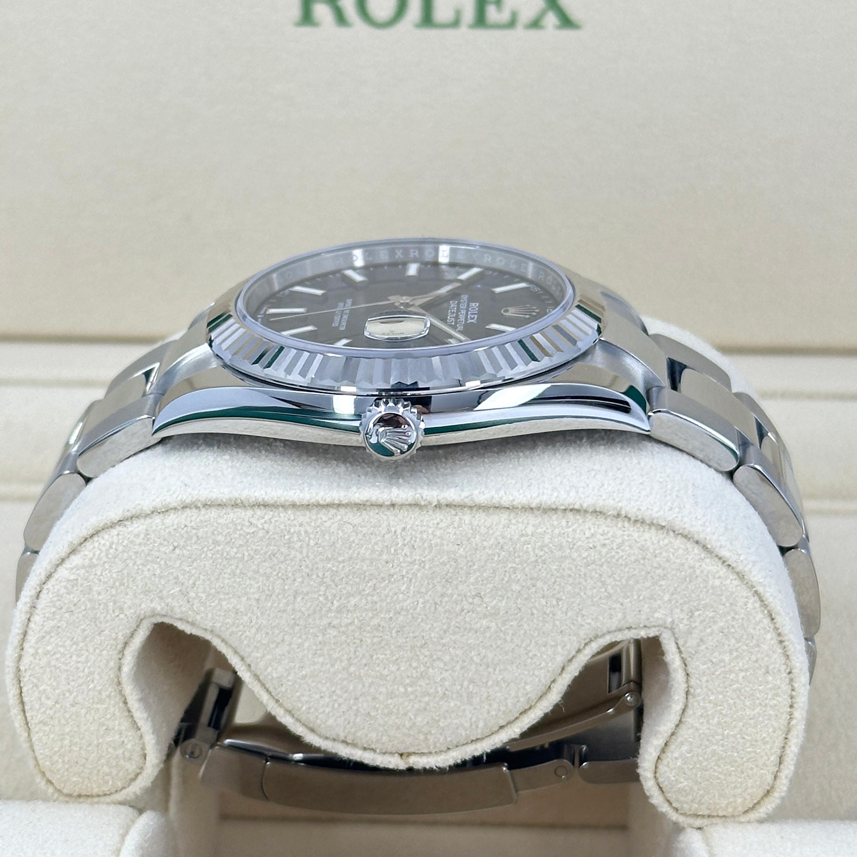 Unworn Rolex Datejust 41 Blue Oyster Reference# 126334, Complete set, 2025 For Sale 8