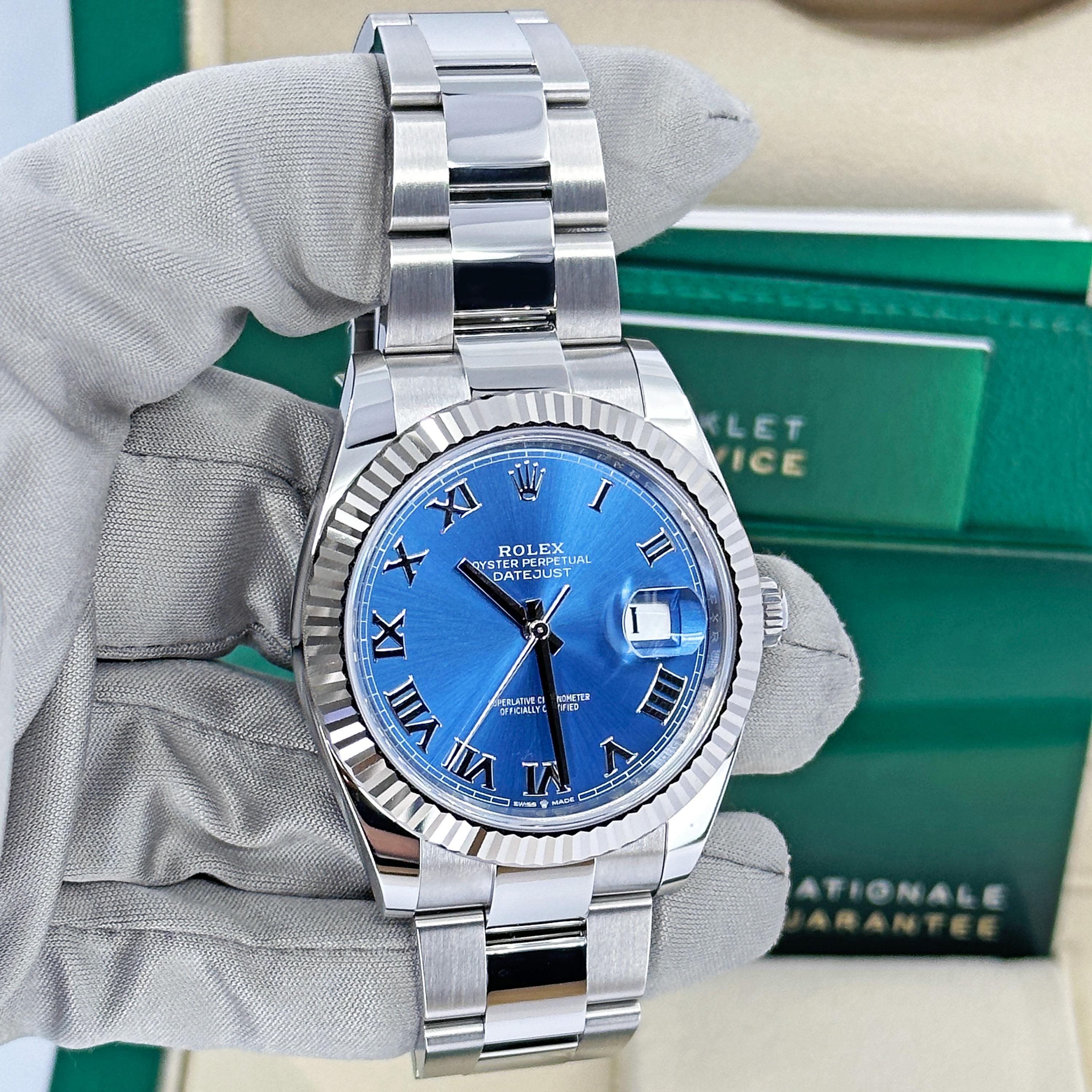 Rolex Datejust 41 Blue Oyster Riferimento n. 126334, Set completo, 2025 in vendita 10