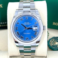 Unworn Rolex Datejust 41 Blue Oyster Reference# 126334, Complete set, 2025