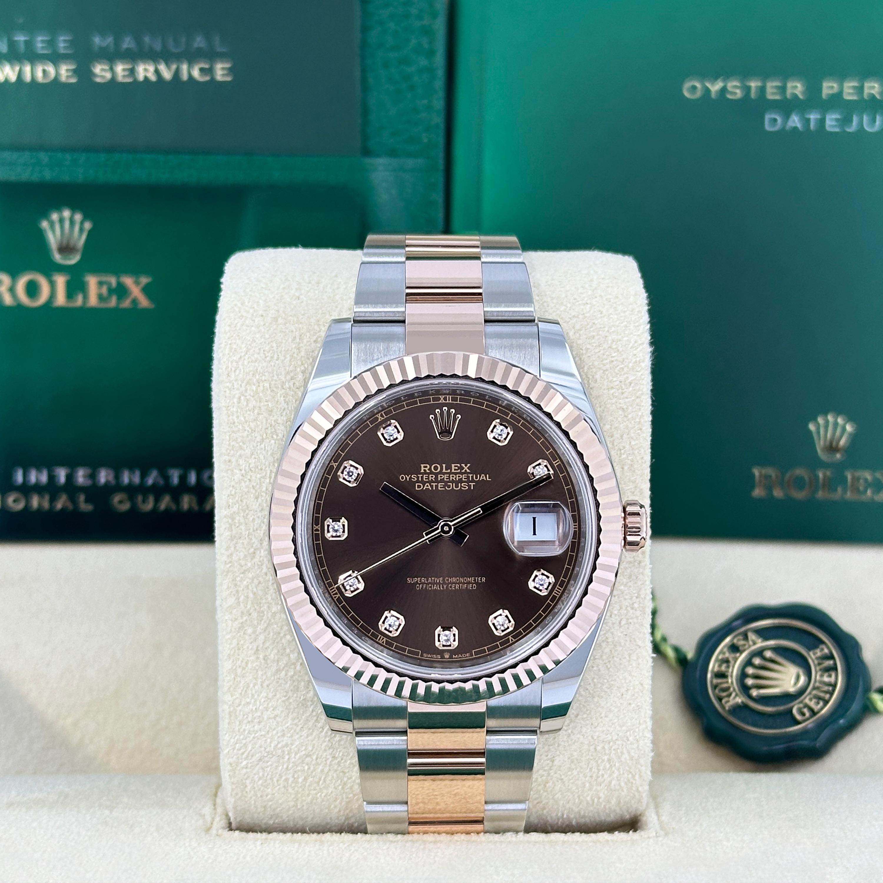 Rolex Datejust 41 Chocolate Oyster sin usar Referencia# 126331, Juego completo, 2025 en venta 8