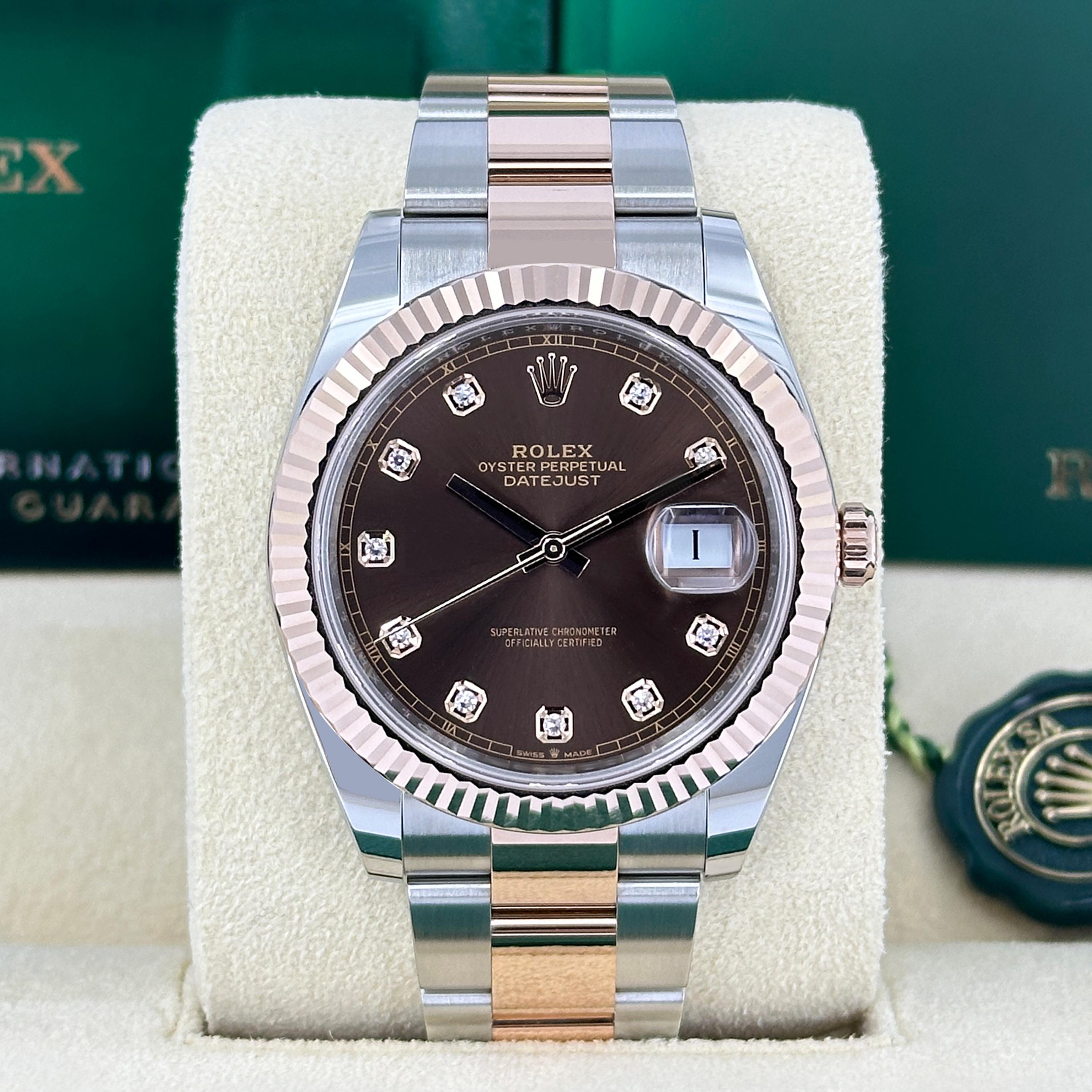 Rolex Datejust 41 Chocolate Oyster sin usar Referencia# 126331, Juego completo, 2025 en venta 9