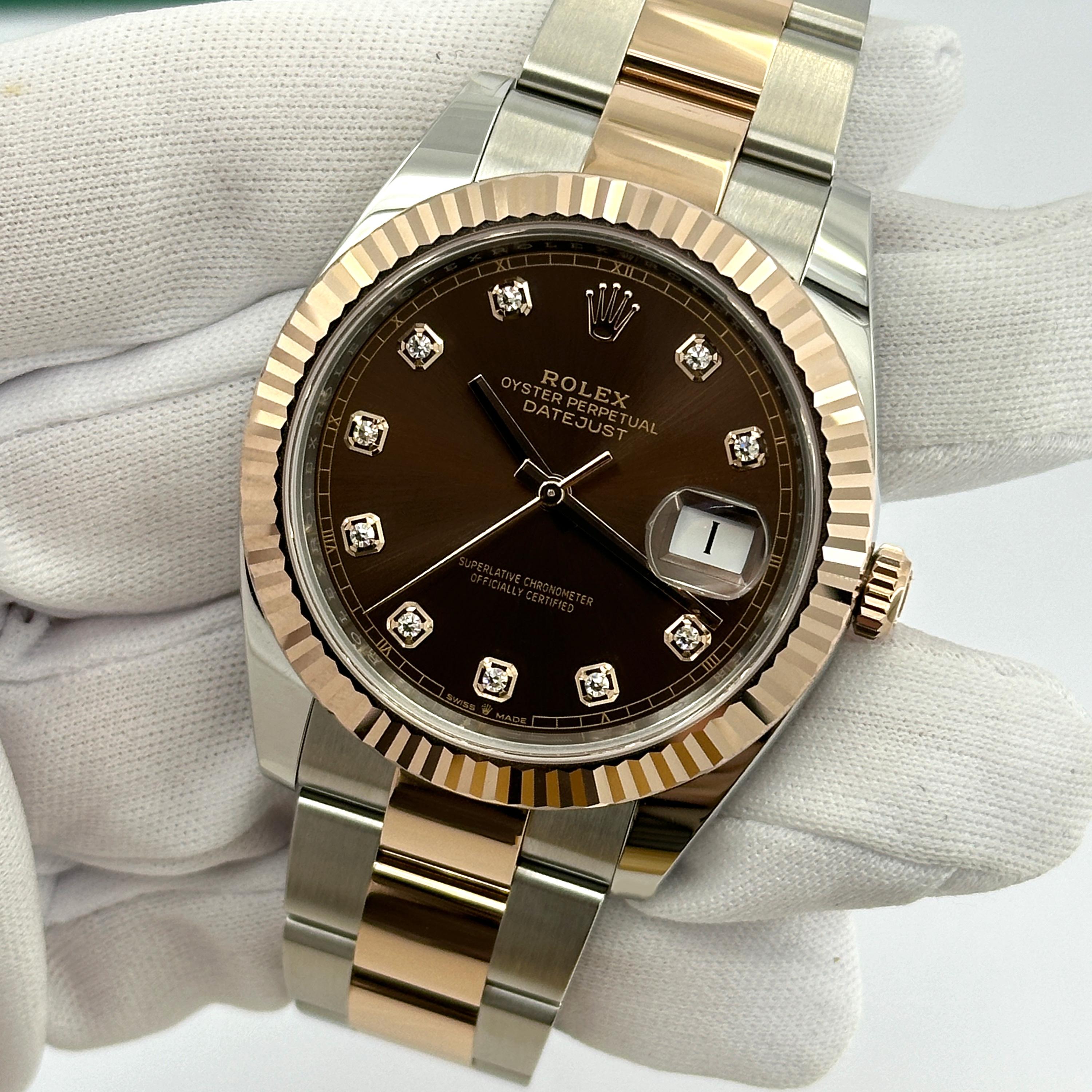 Rolex Datejust 41 Chocolate Oyster sin usar Referencia# 126331, Juego completo, 2025 en venta 11