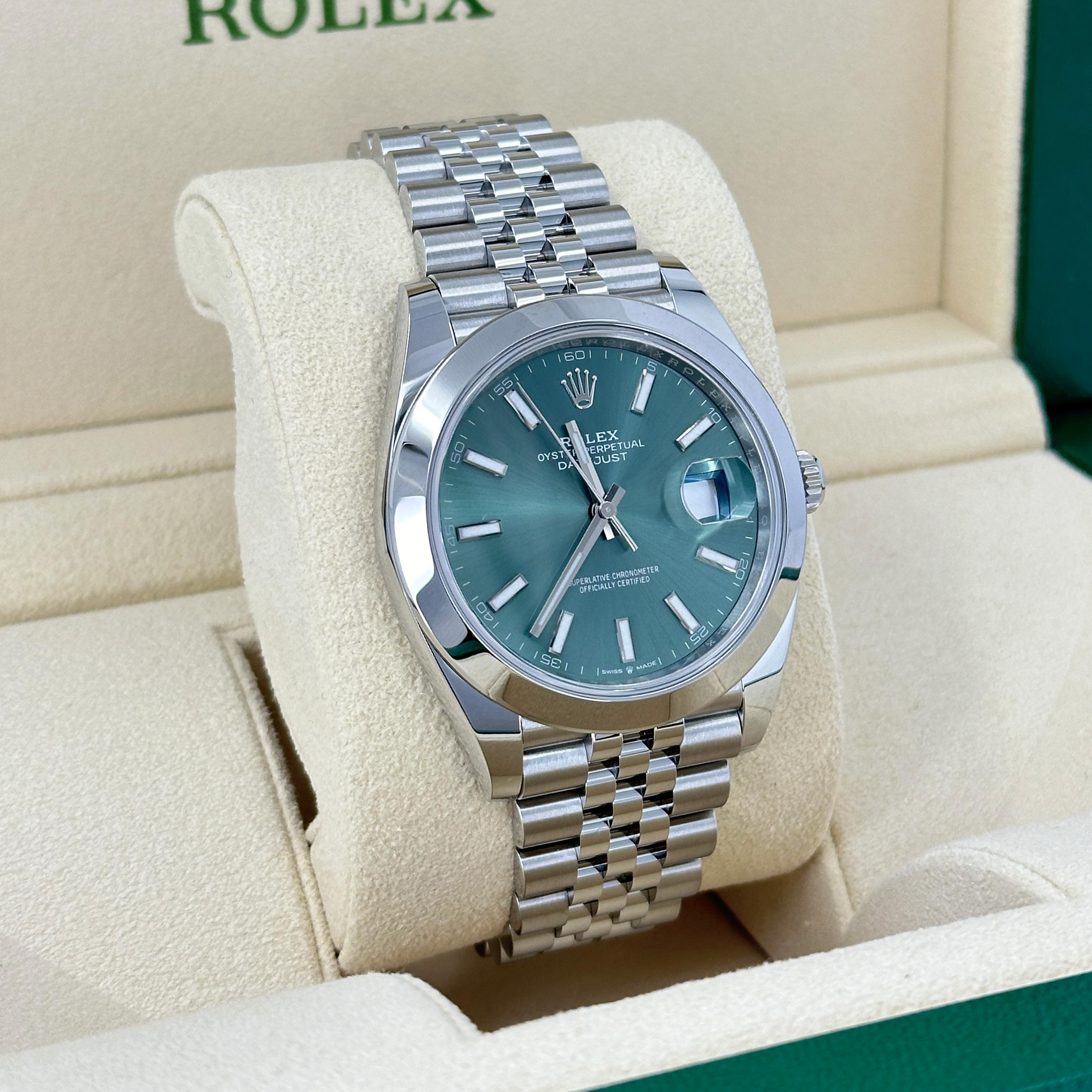 Rolex Datejust 41 Green Jubilee sin usar Referencia# 126300, Juego completo, 2025 en venta 6