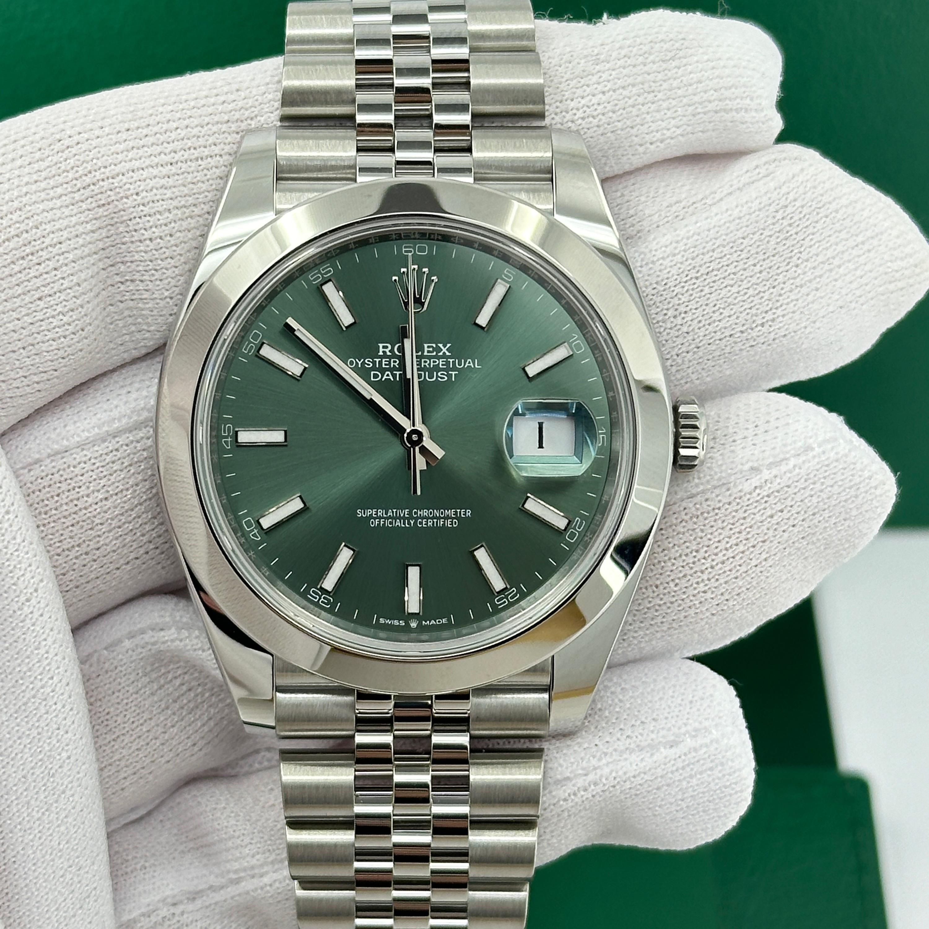 Rolex Datejust 41 Green Jubilee sin usar Referencia# 126300, Juego completo, 2025 en venta 13