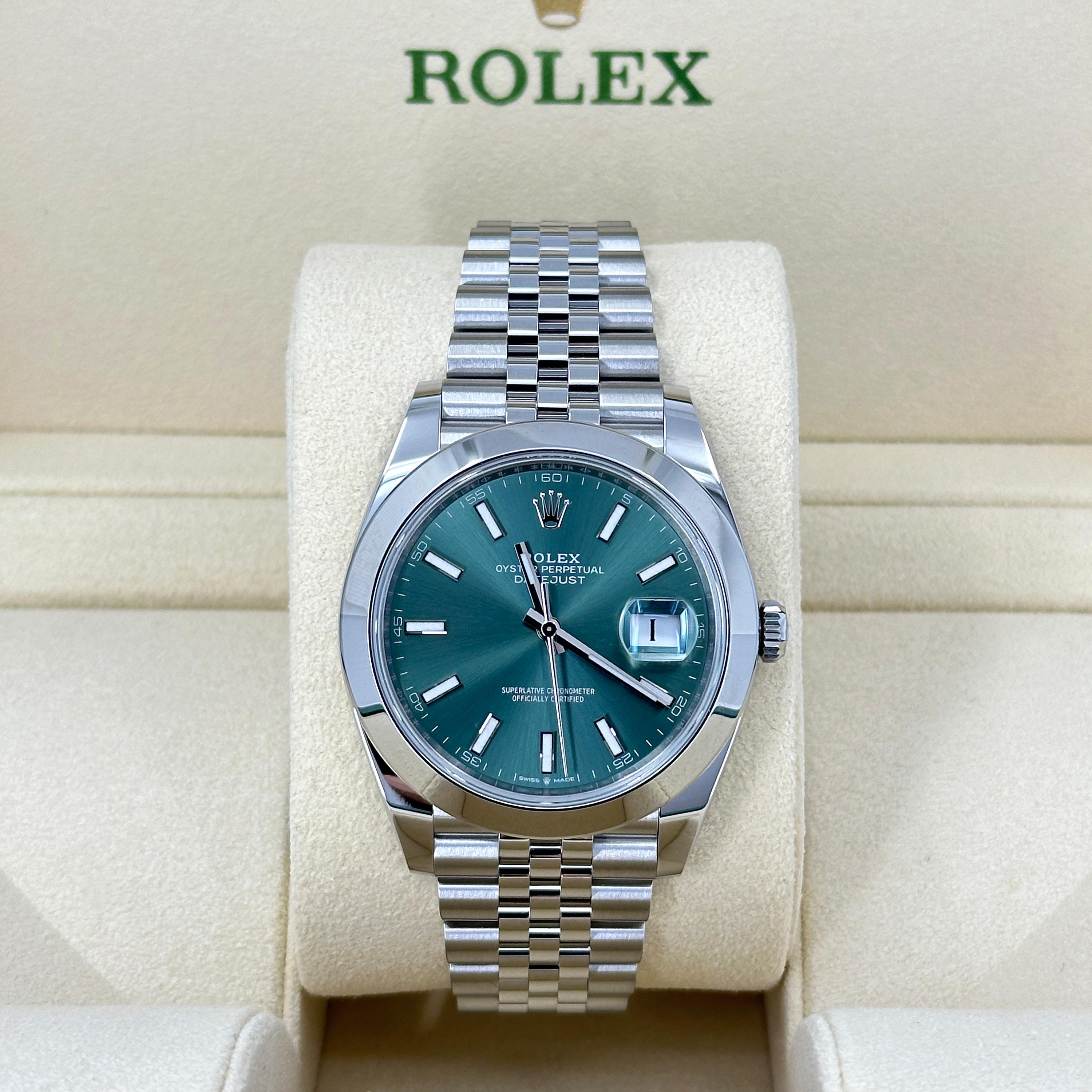Rolex Datejust 41 Green Jubilee sin usar Referencia# 126300, Juego completo, 2025 en venta 4