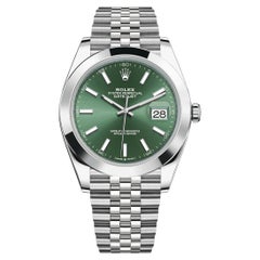 Used Unworn Rolex Datejust 41 Green Jubilee Reference# 126300, Complete set, 2025