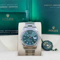 Unworn Rolex Datejust 41 Green Oyster Reference# 126334, Complete set, 2025