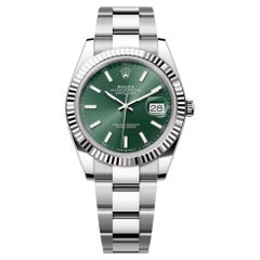 Used Unworn Rolex Datejust 41 Green Oyster Reference# 126334, Complete set, 2025