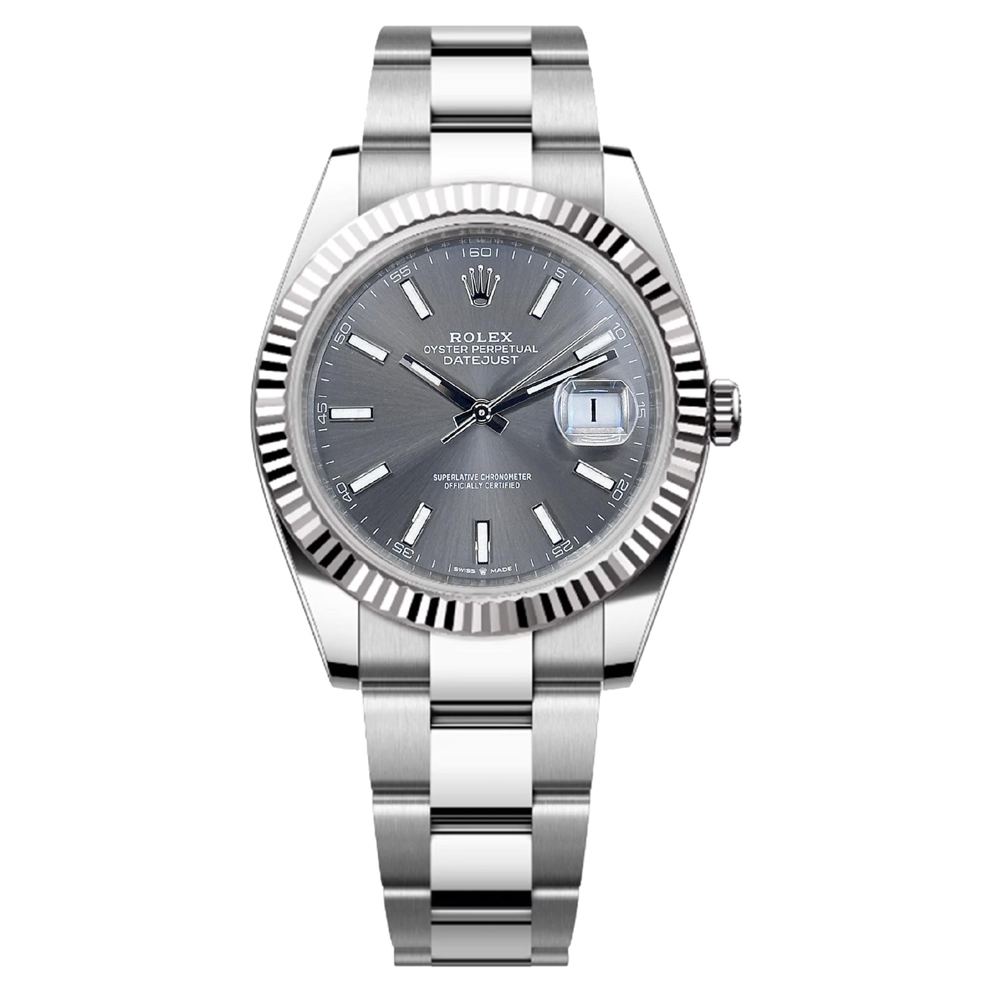 Rolex Datejust 41 Grey Jubilee Reference# 126334, Jeu complet, 2025