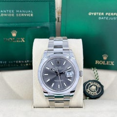 Unworn Rolex Datejust 41 Grey Oyster Reference# 126300, Complete set, 2025