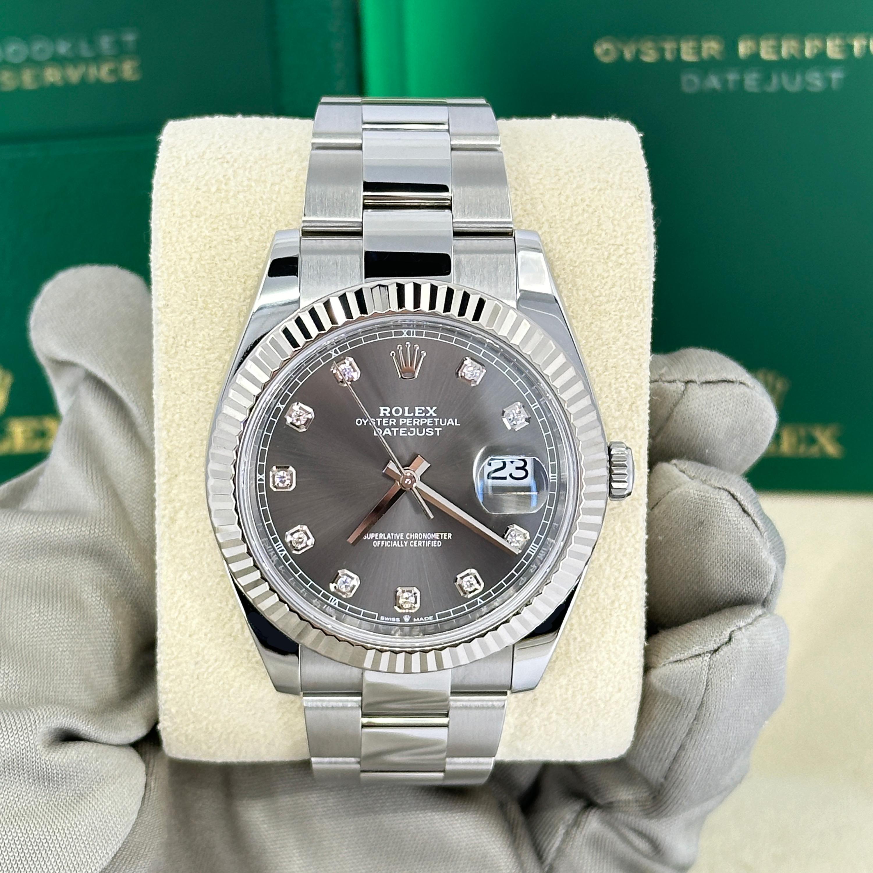Ungetragene Rolex Datejust 41 Schiefer Oyster Reference# 126234, Komplettset, 2025 im Angebot 7
