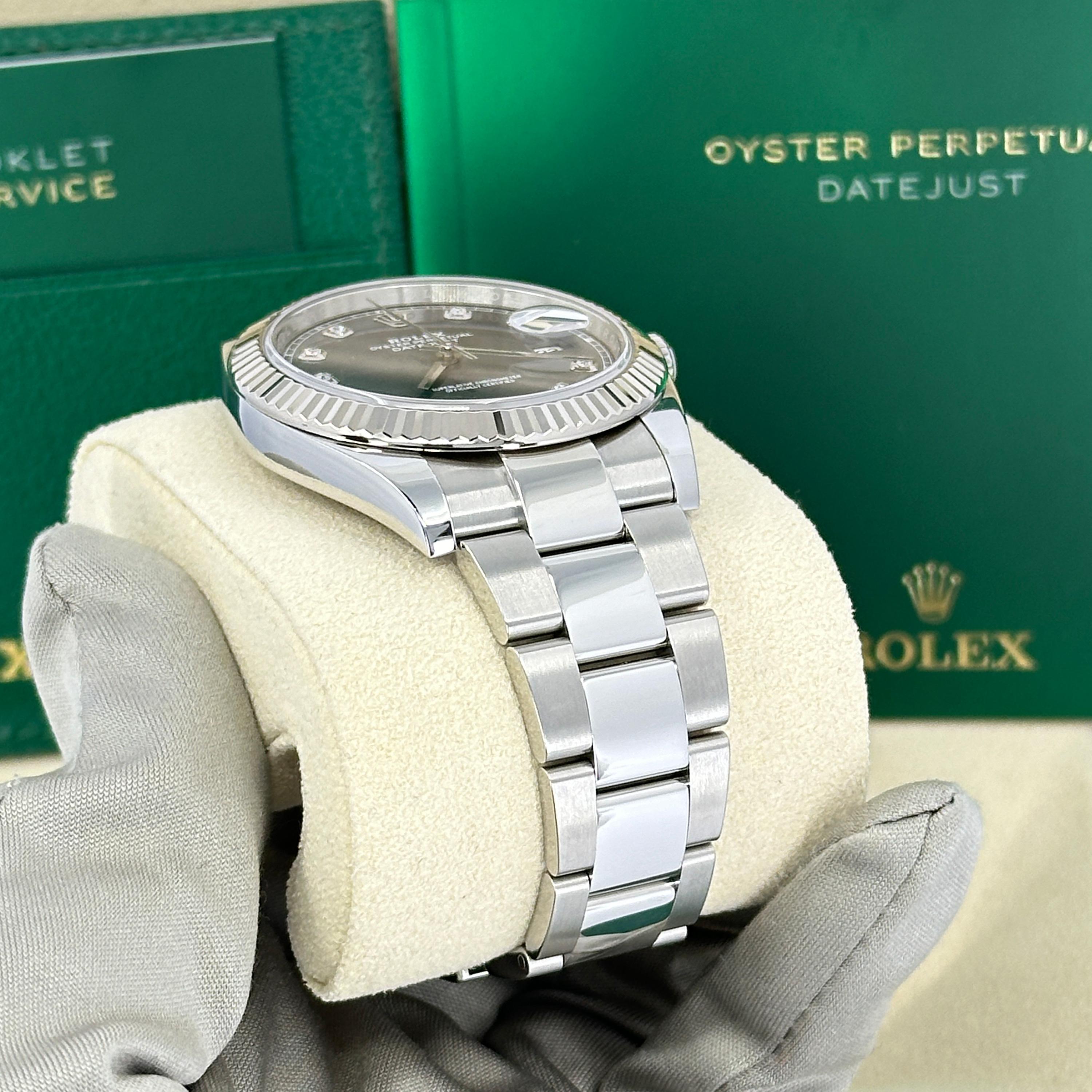 Ungetragene Rolex Datejust 41 Schiefer Oyster Reference# 126234, Komplettset, 2025 im Angebot 8