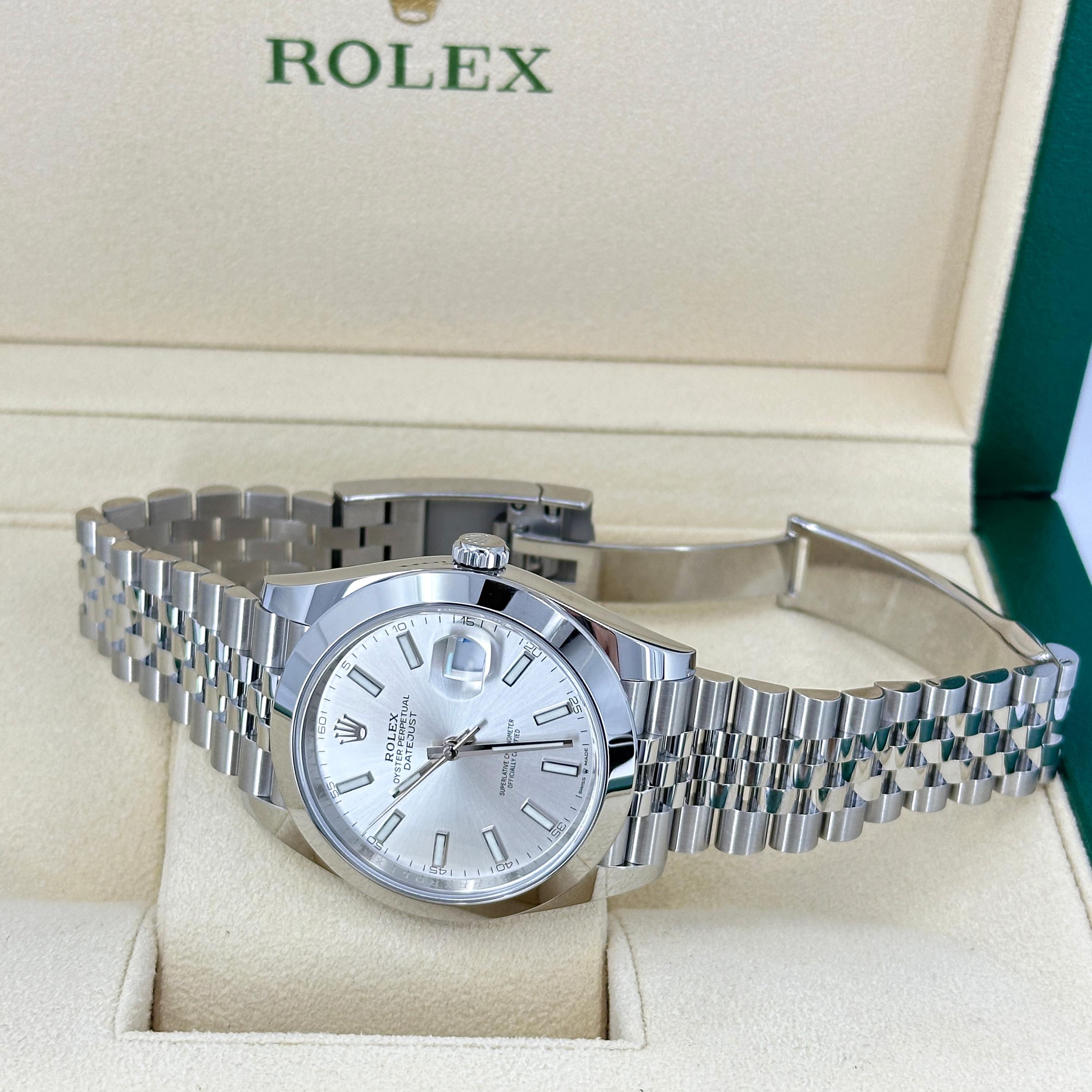Rolex Datejust 41 Silver Jubilee sin usar Referencia# 126300, Juego completo, 2025 en venta 7