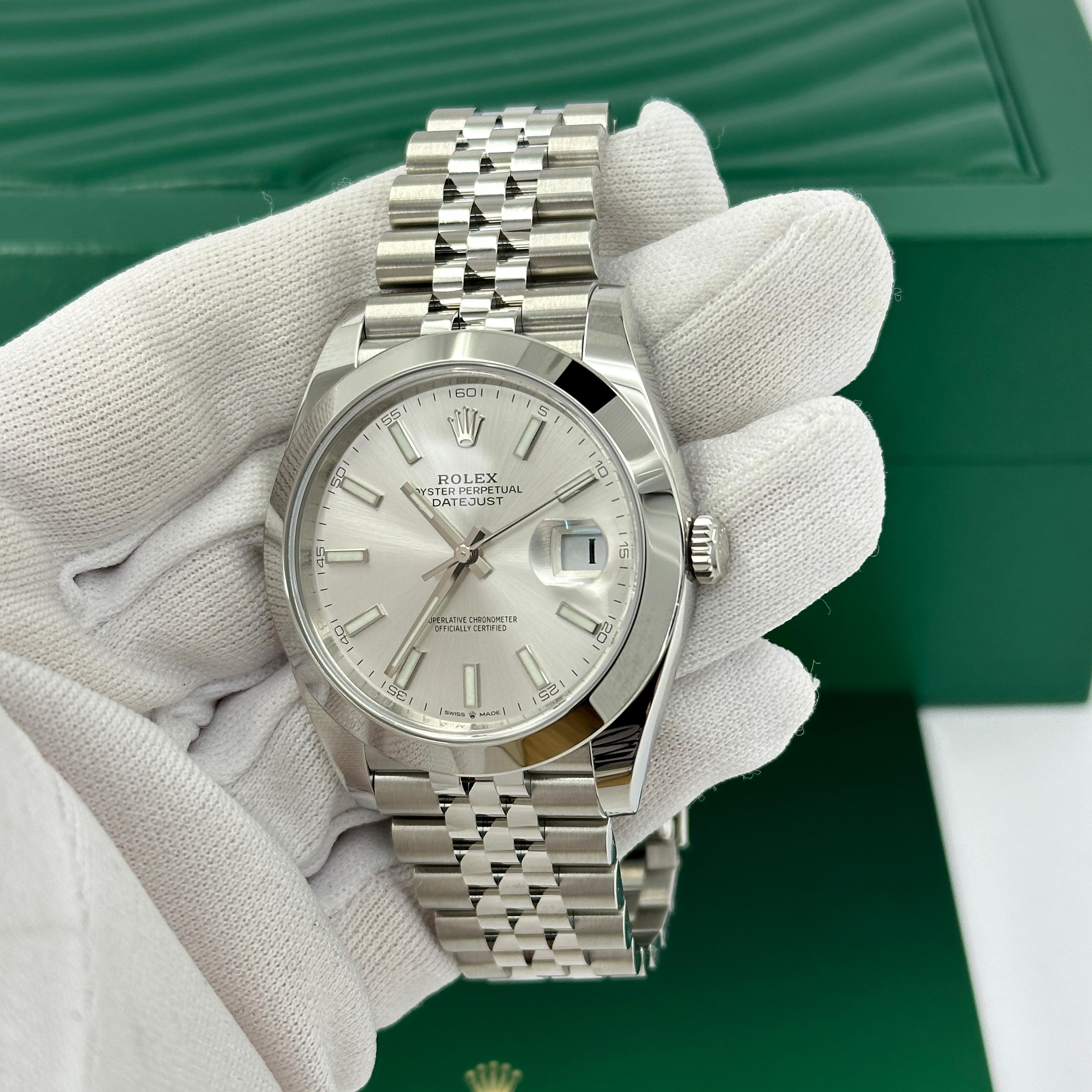 Rolex Datejust 41 Silver Jubilee sin usar Referencia# 126300, Juego completo, 2025 en venta 8