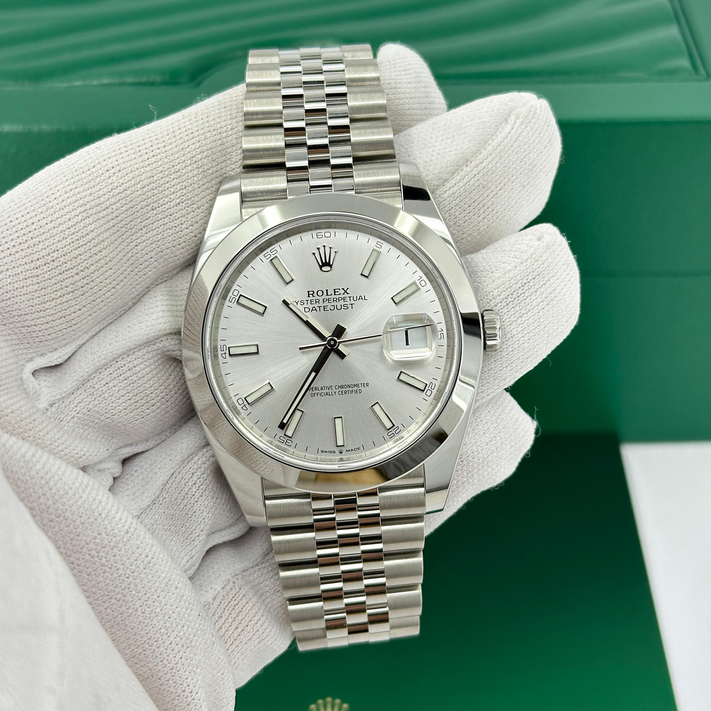 Rolex Datejust 41 Silver Jubilee sin usar Referencia# 126300, Juego completo, 2025 en venta 9