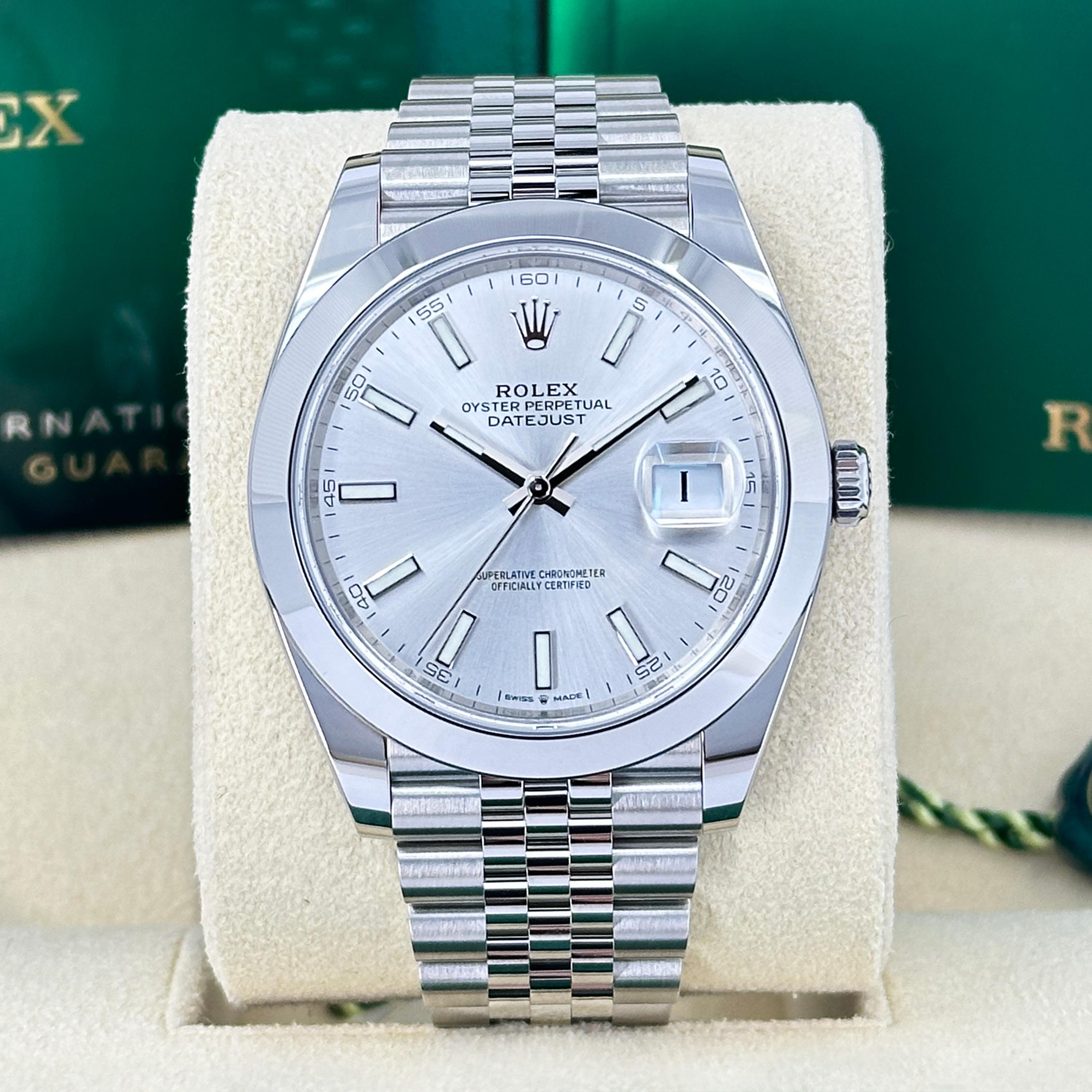 Rolex Datejust 41 Silver Jubilee sin usar Referencia# 126300, Juego completo, 2025 en Nuevo estado para la venta en New York, NY