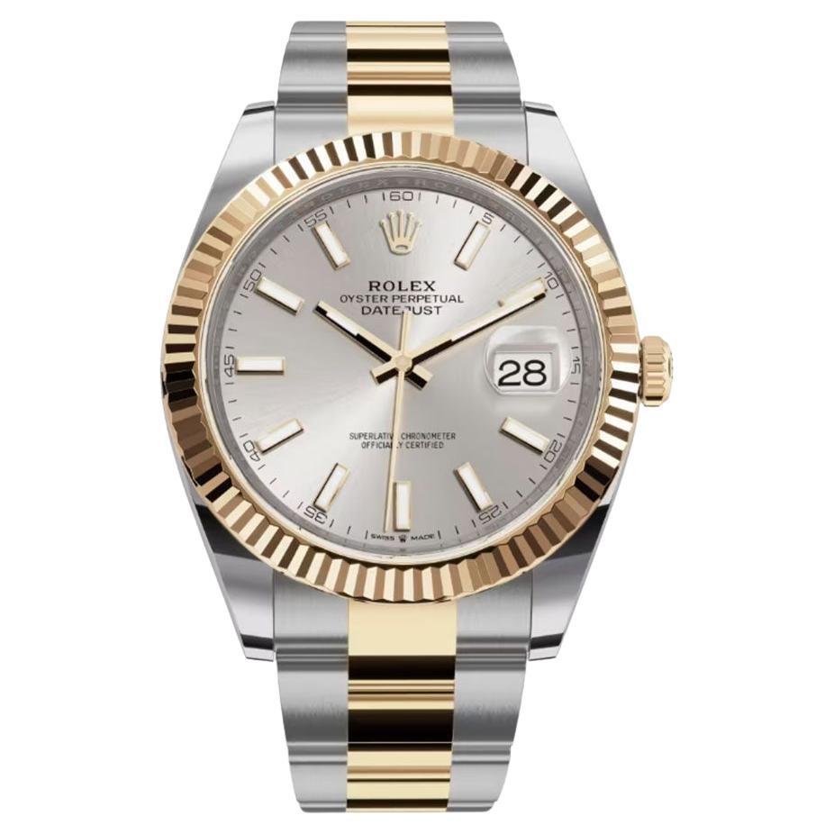 Rolex Datejust 41 Silver Oyster Riferimento# 126333, Set completo, 2025