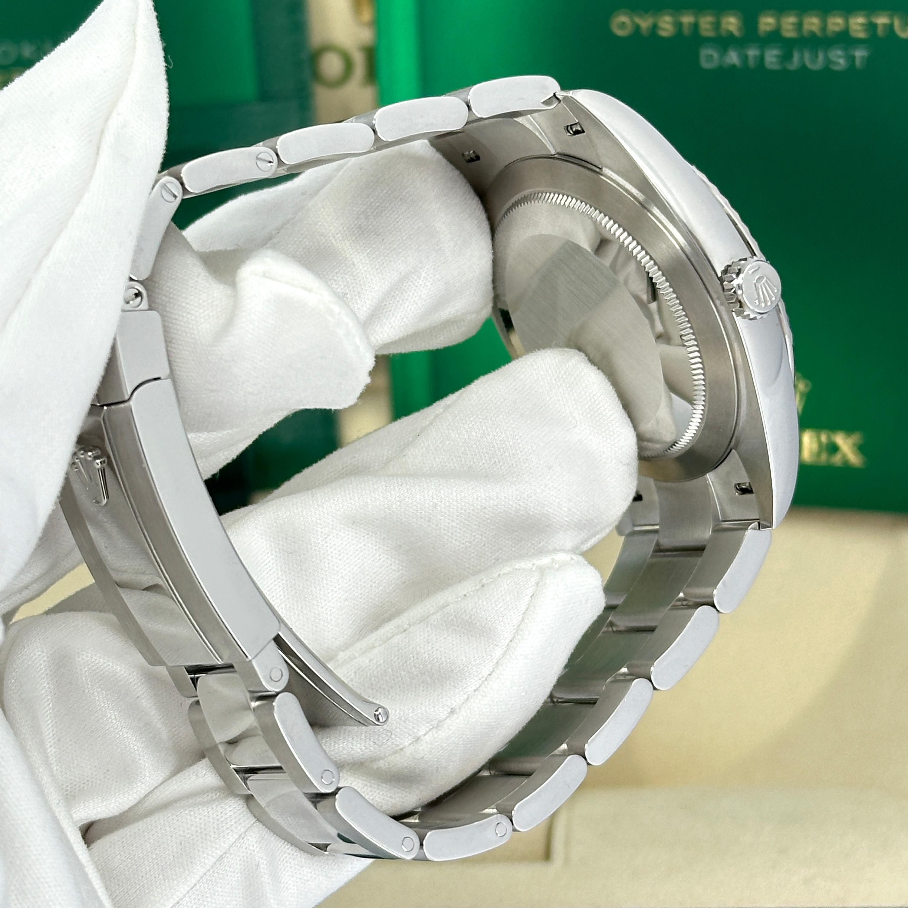 Ungetragene Rolex Datejust 41 Silver Oyster Reference# 126334, Komplettset, 2025 im Angebot 14