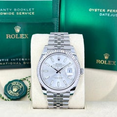 Unworn Rolex Datejust 41 Silver Oyster Reference# 126334, Complete set, 2025
