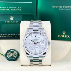 Unworn Rolex Datejust 41 Silver Oyster Reference# 126334, Complete set, 2025