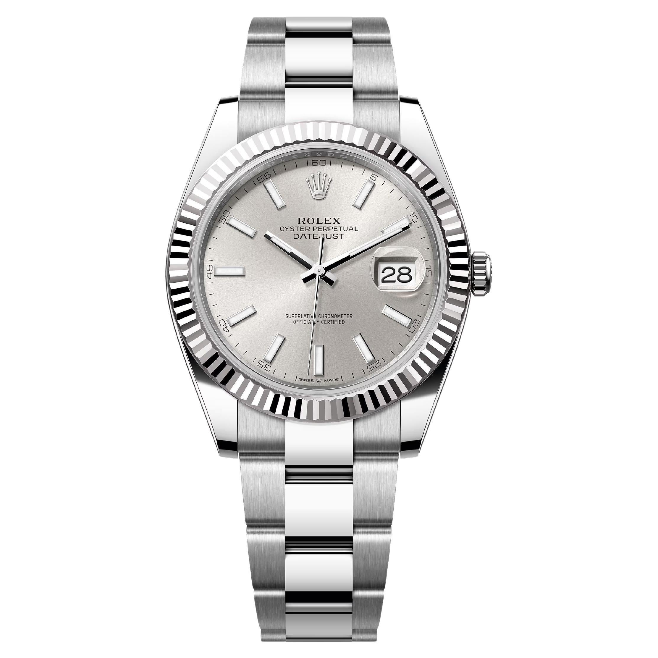 Rolex Datejust 41 Silver Oyster Reference# 126334, Jeu complet, 2025