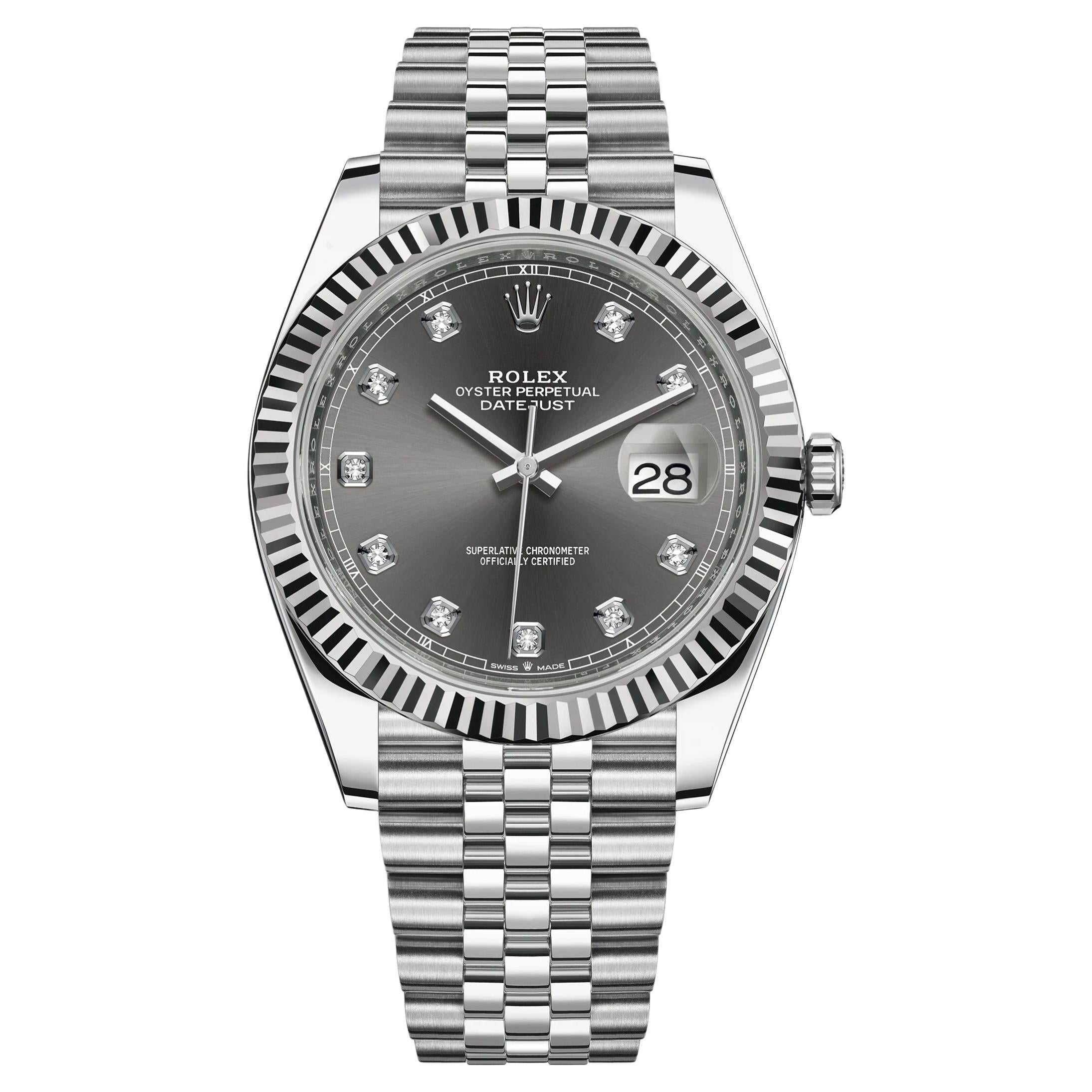 Ungetragene Rolex Datejust 41 Slate Jubile Reference# 126334, Komplettset, 2025