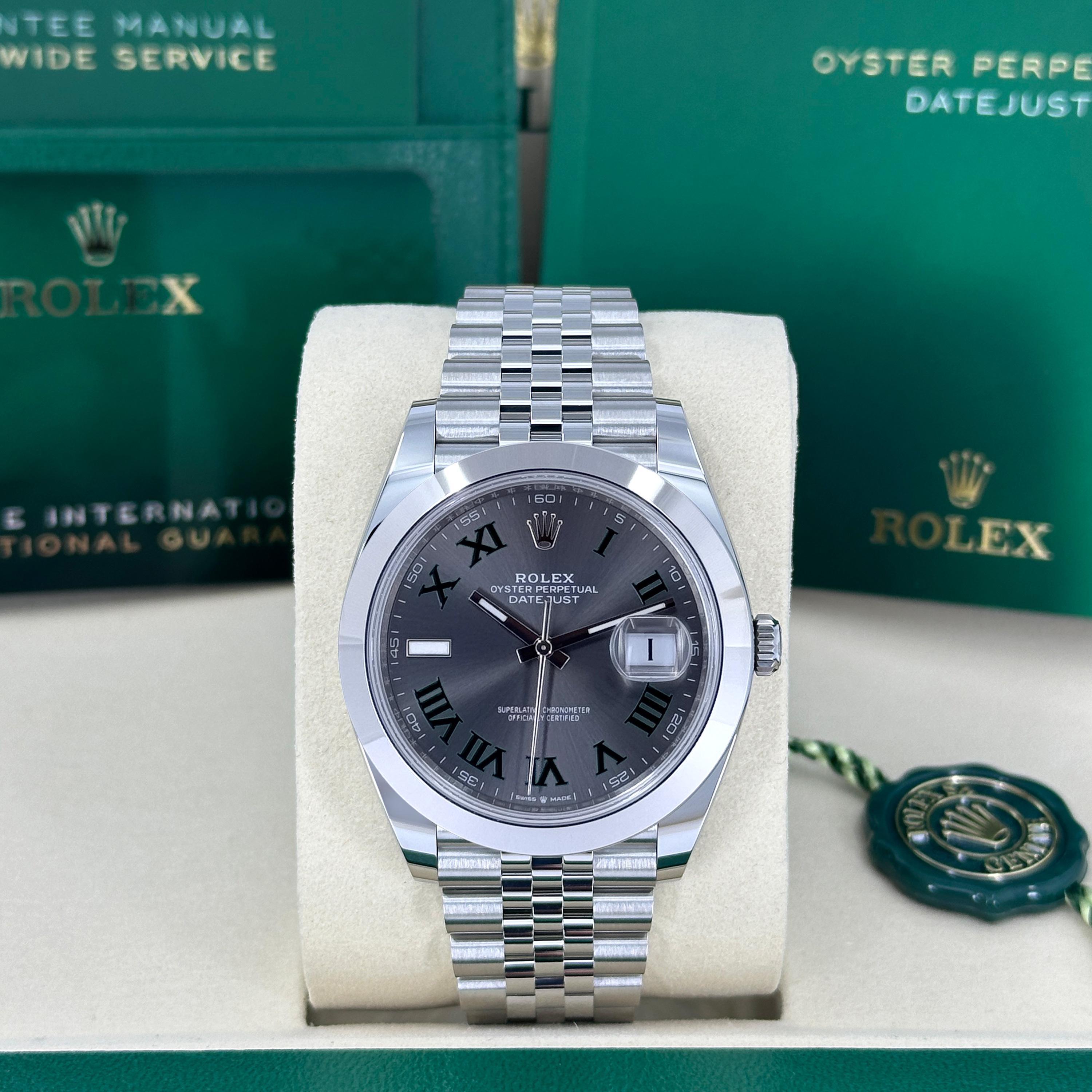 Unworn Rolex Datejust 41 Slate Jubilee Reference# 126300, Complete set, 2025 For Sale 10